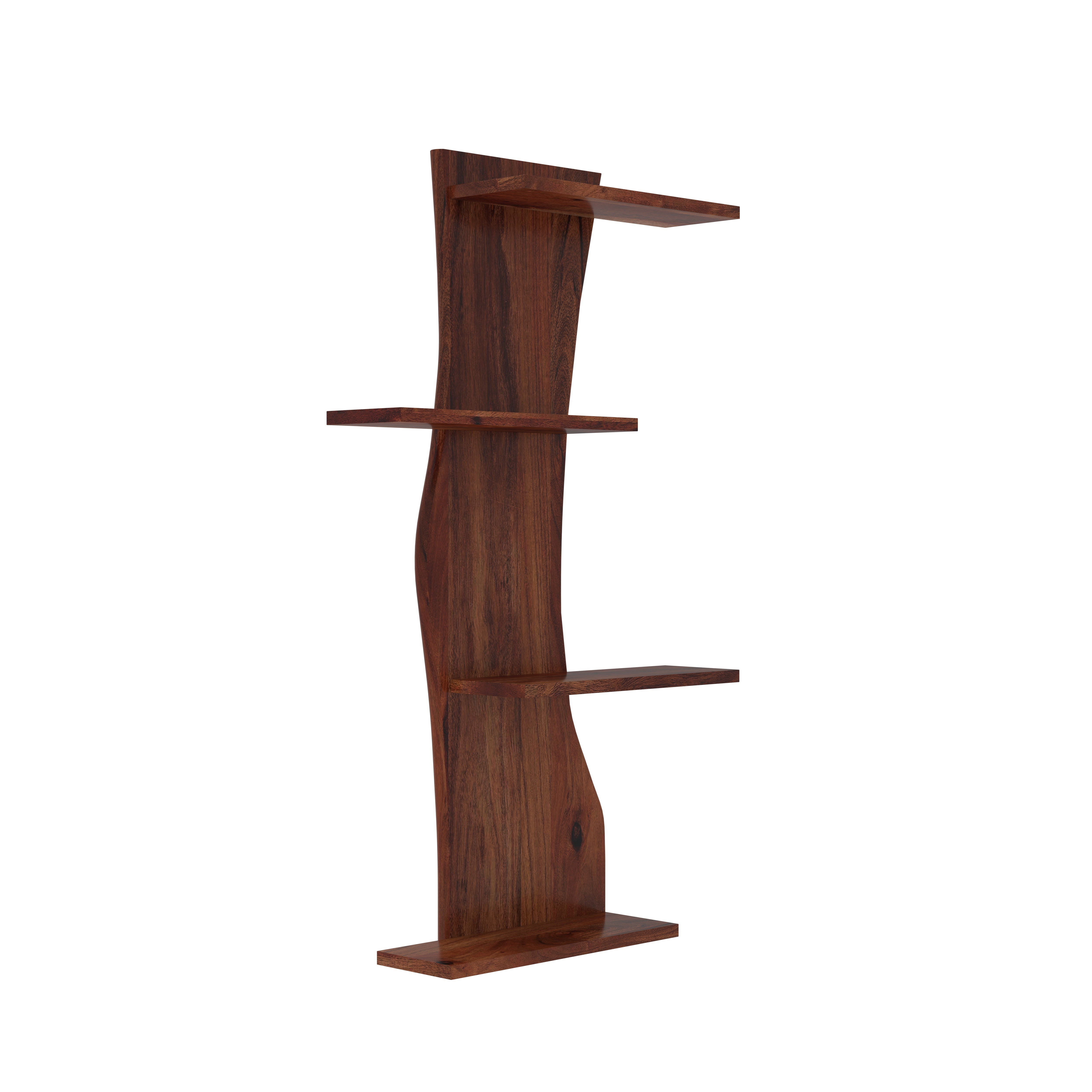 Tree-Shaped Wall Shelf with Live Edge Design Rack