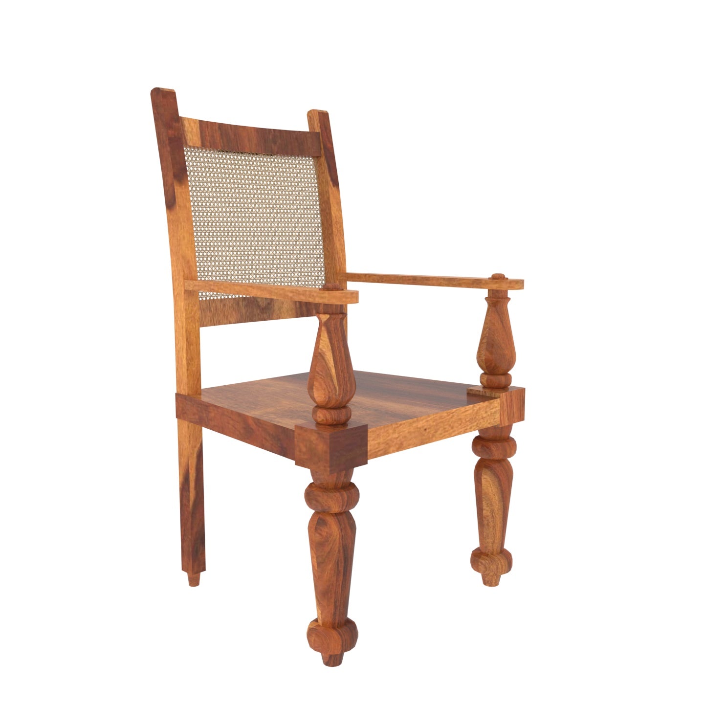 Indian Simple Decent Handmade Wooden Bed with Classic Arm Chair Bedroom Furniture Sets