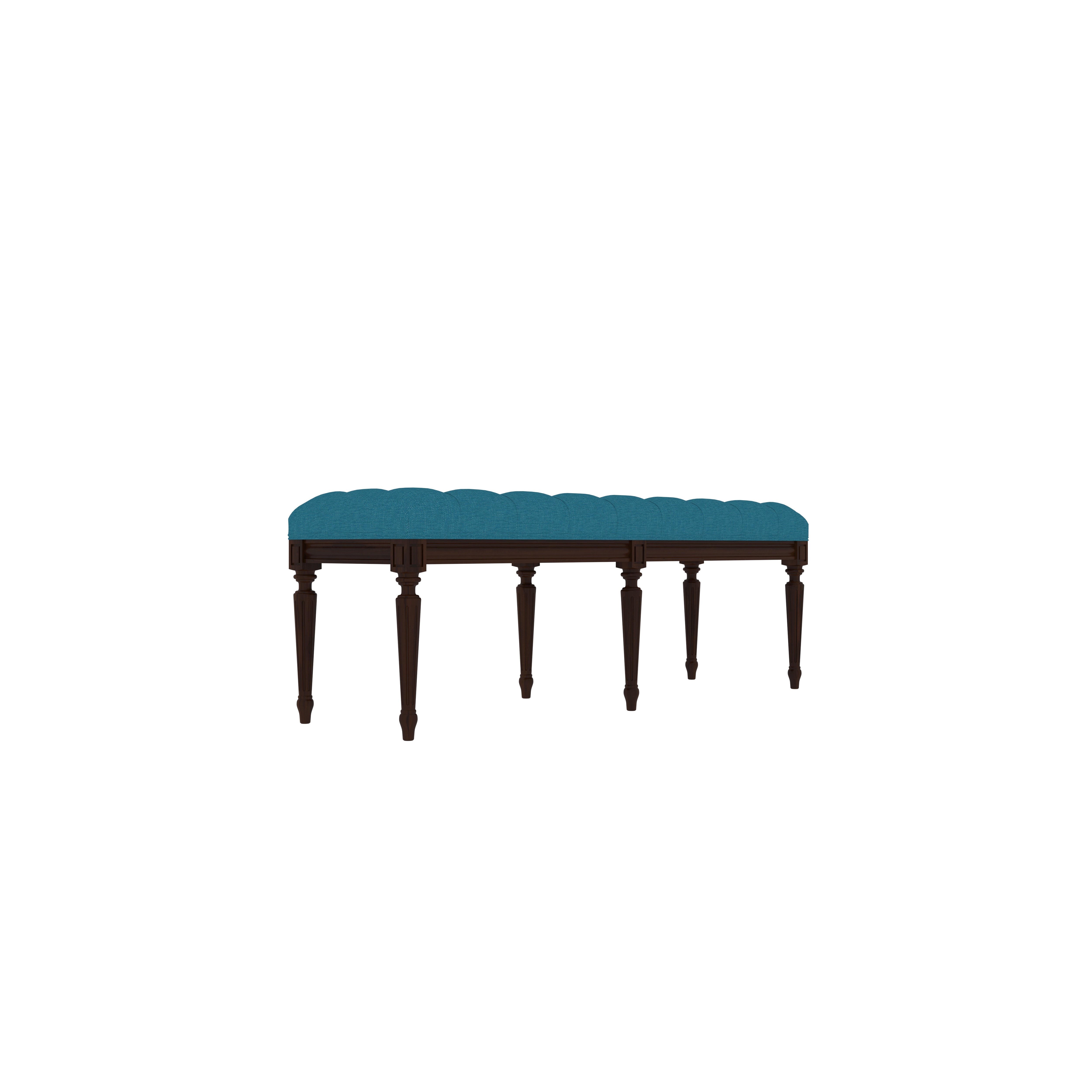 Elegant Teal Upholstered Wooden Bench Bench