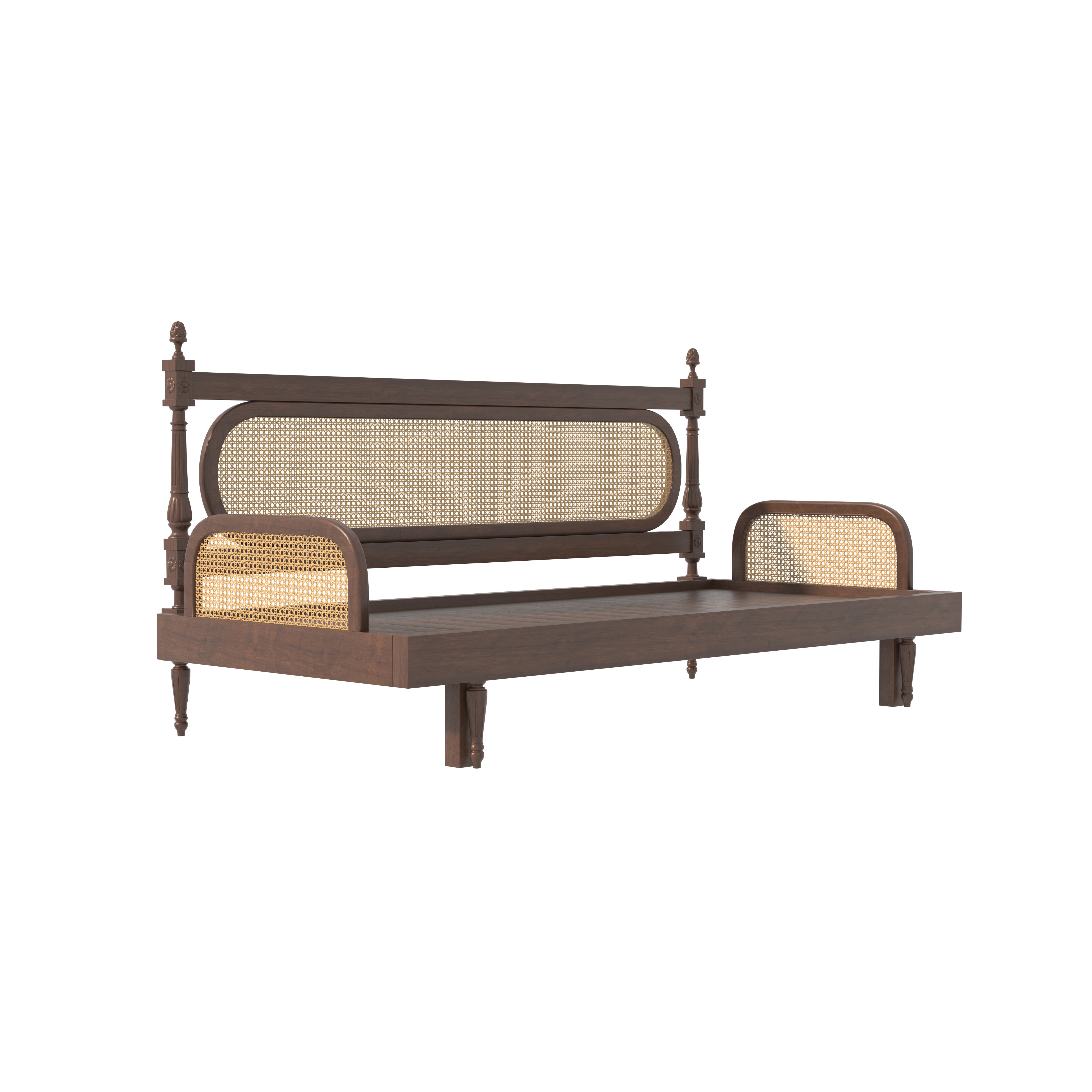 Elegant Cane-Style Day Bed with Cushioned Backrest for Indian Homes Sofa cum bed