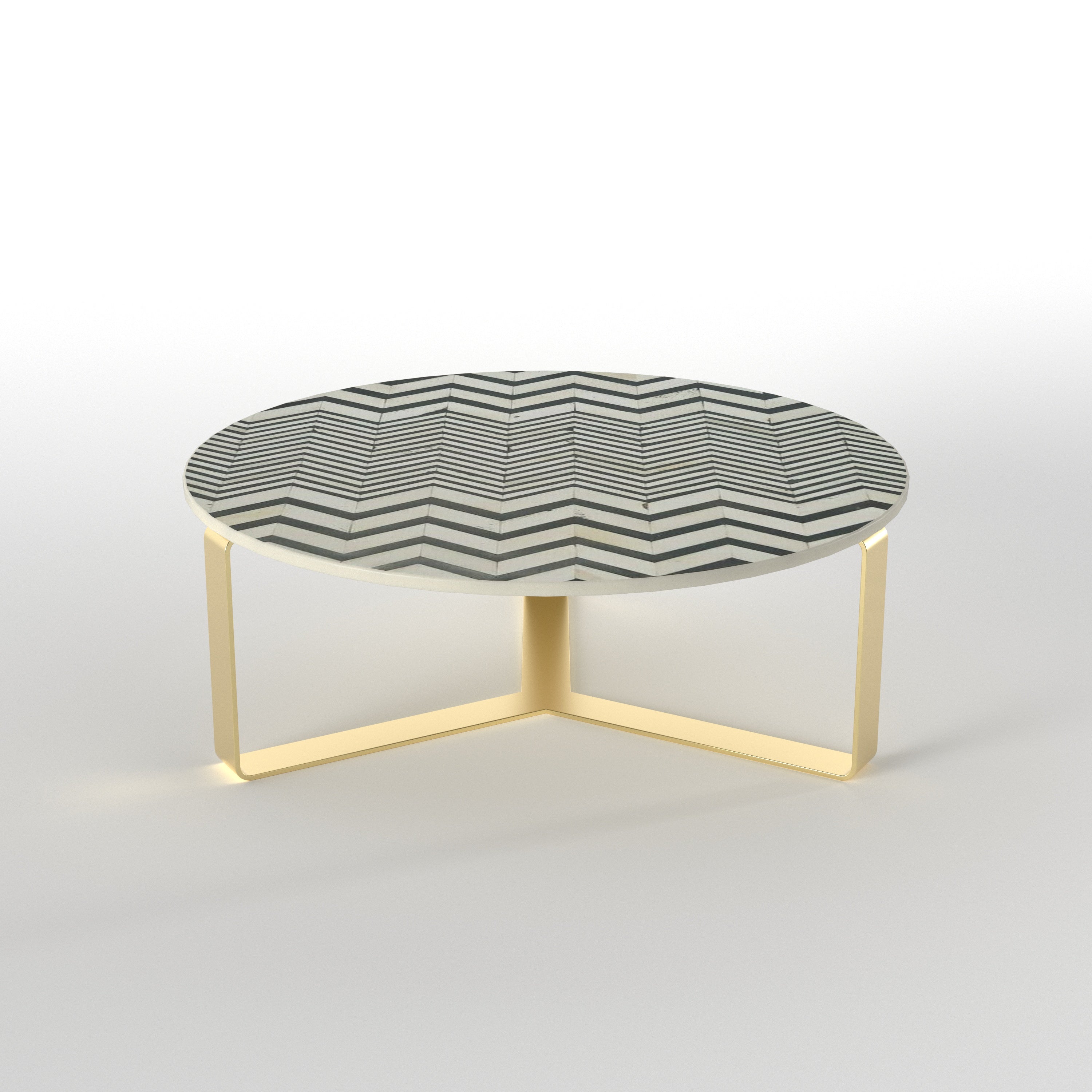 Chevron Pattern Coffee Table - Contemporary Fusion Design Coffee Table