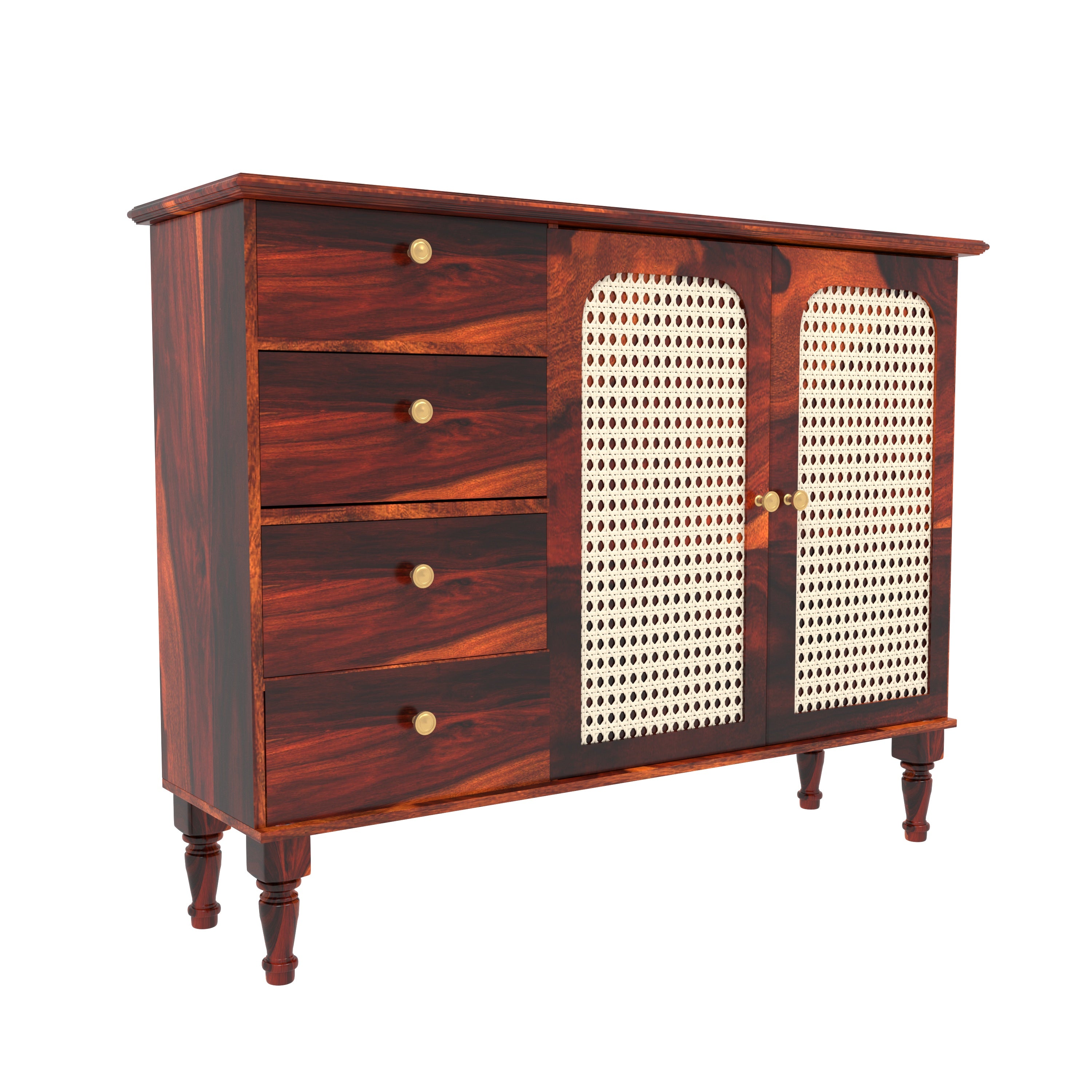 Madrid Multi-storage Light Finish Handmade Wooden Sideboard for Home Cupboard
