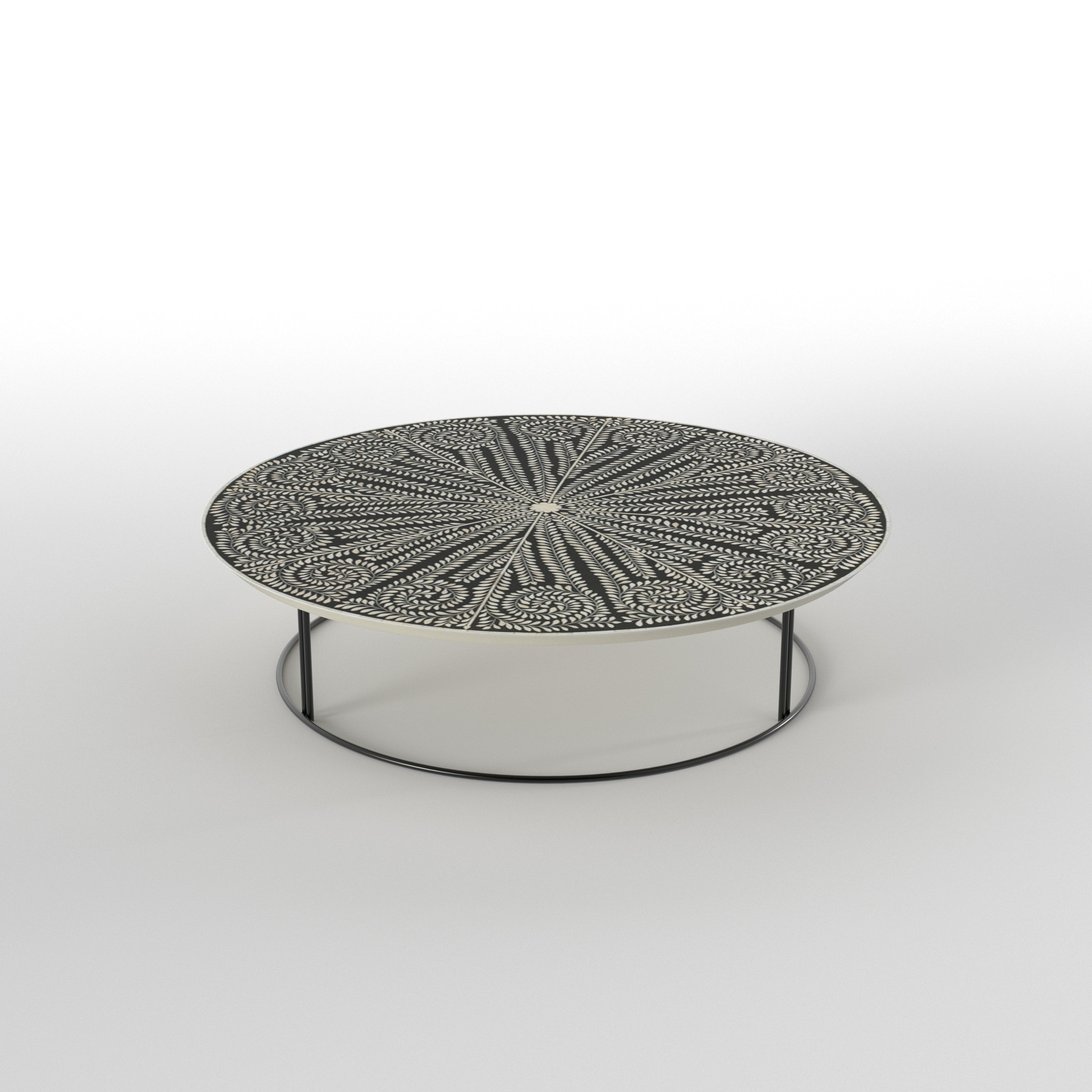 Radial Sunburst Coffee Table - Artisan Painting Design Coffee Table