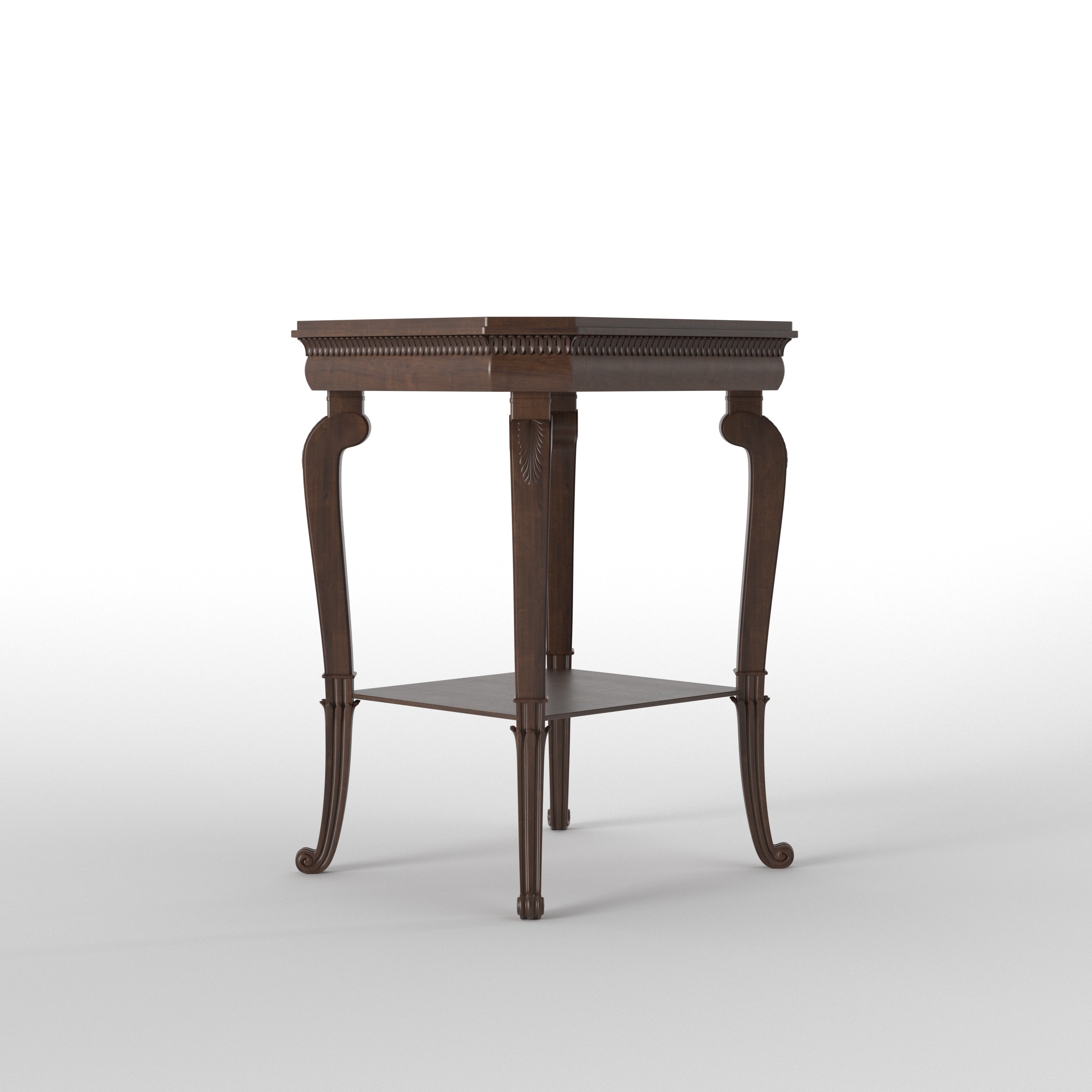 Elegant Hexagonal Accent Side Table with Lower Shelf End Table