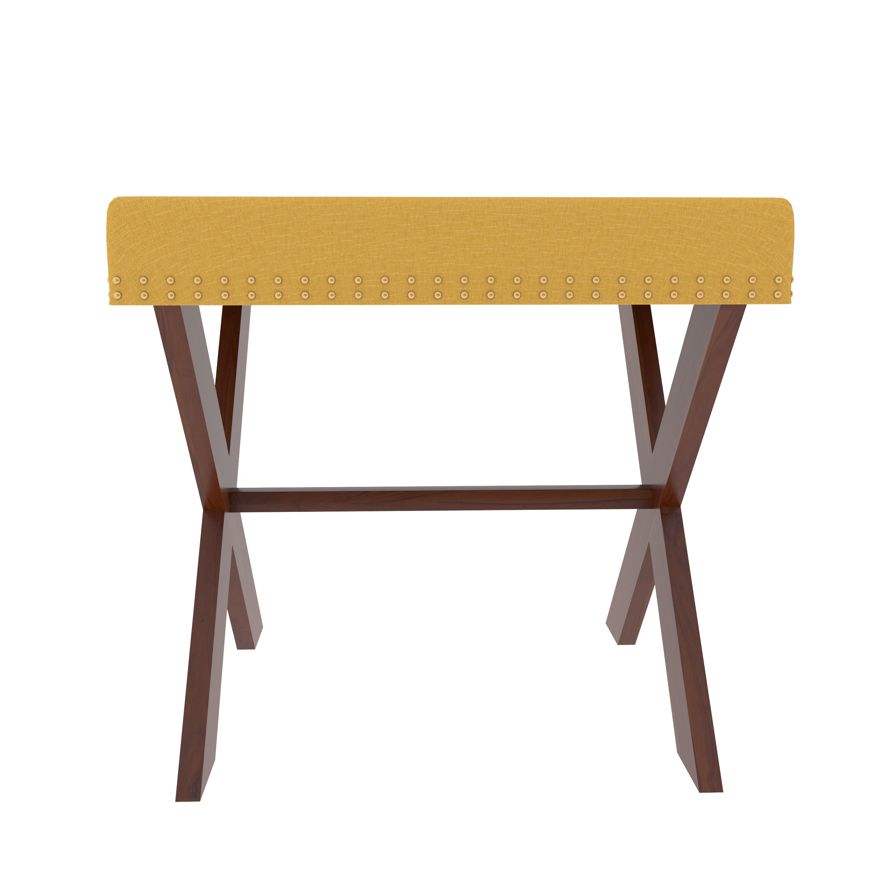 Vintage Light Yellow Finished Wooden Handmade Stool Stool