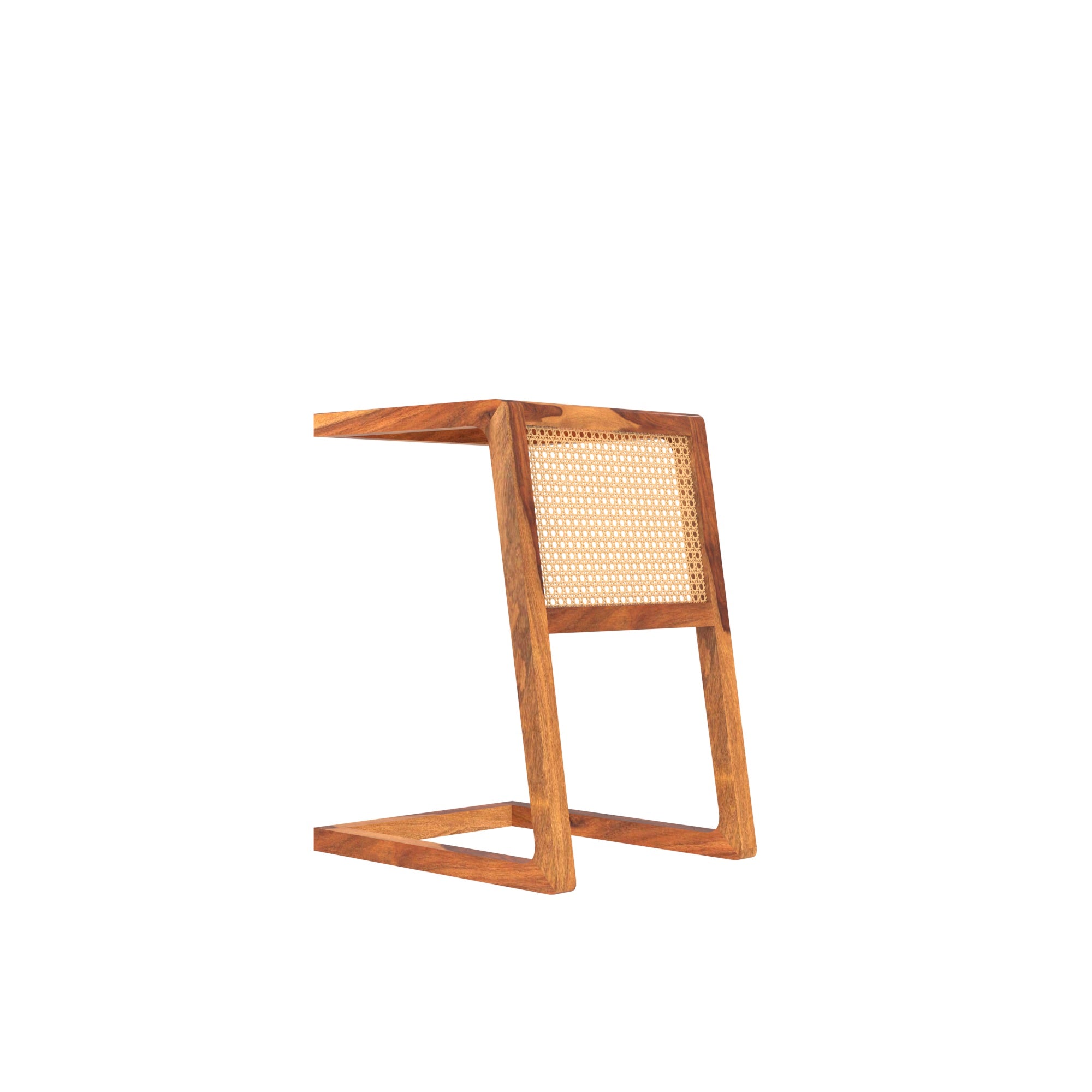 Vintage Decent Soft Cane Finished Wooden Handmade C Table C Table