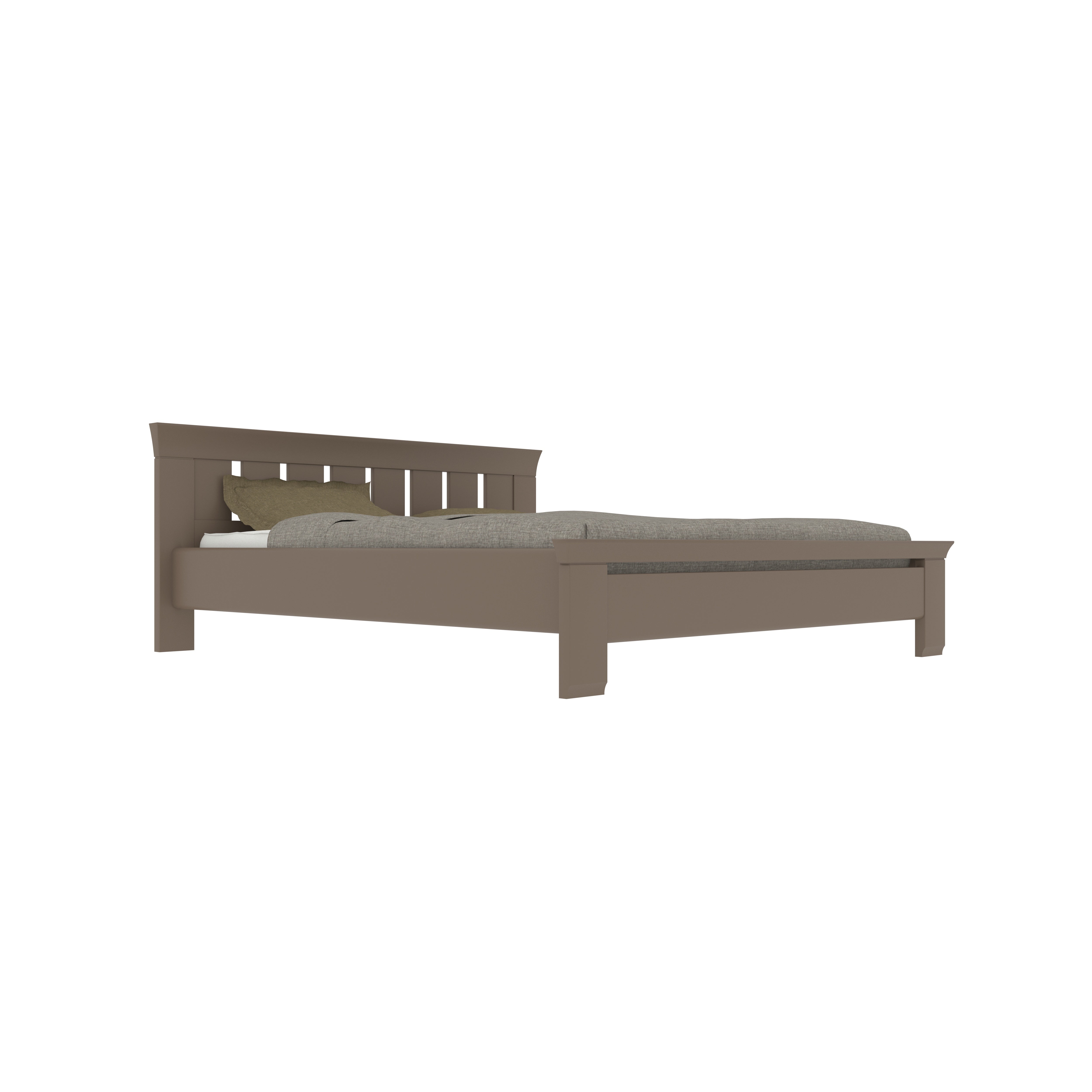 Classic Wooden Bed with Slatted Headboard – Timeless and Sturdy Design Bed