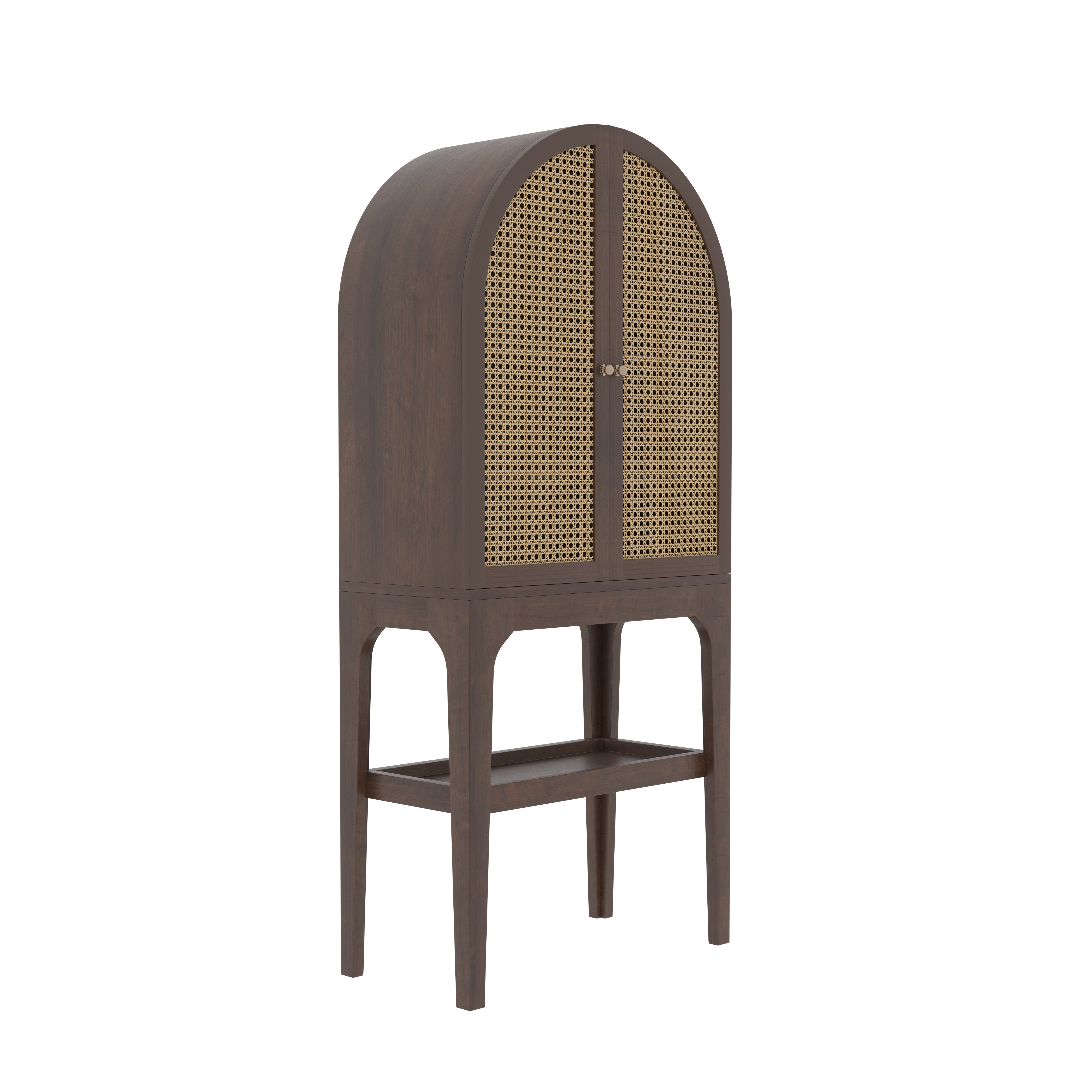 Cavellaro Arco European Luxury Wardrobe with Grand Arch Cane Doors and Elevated Display Shelf Wardrobe