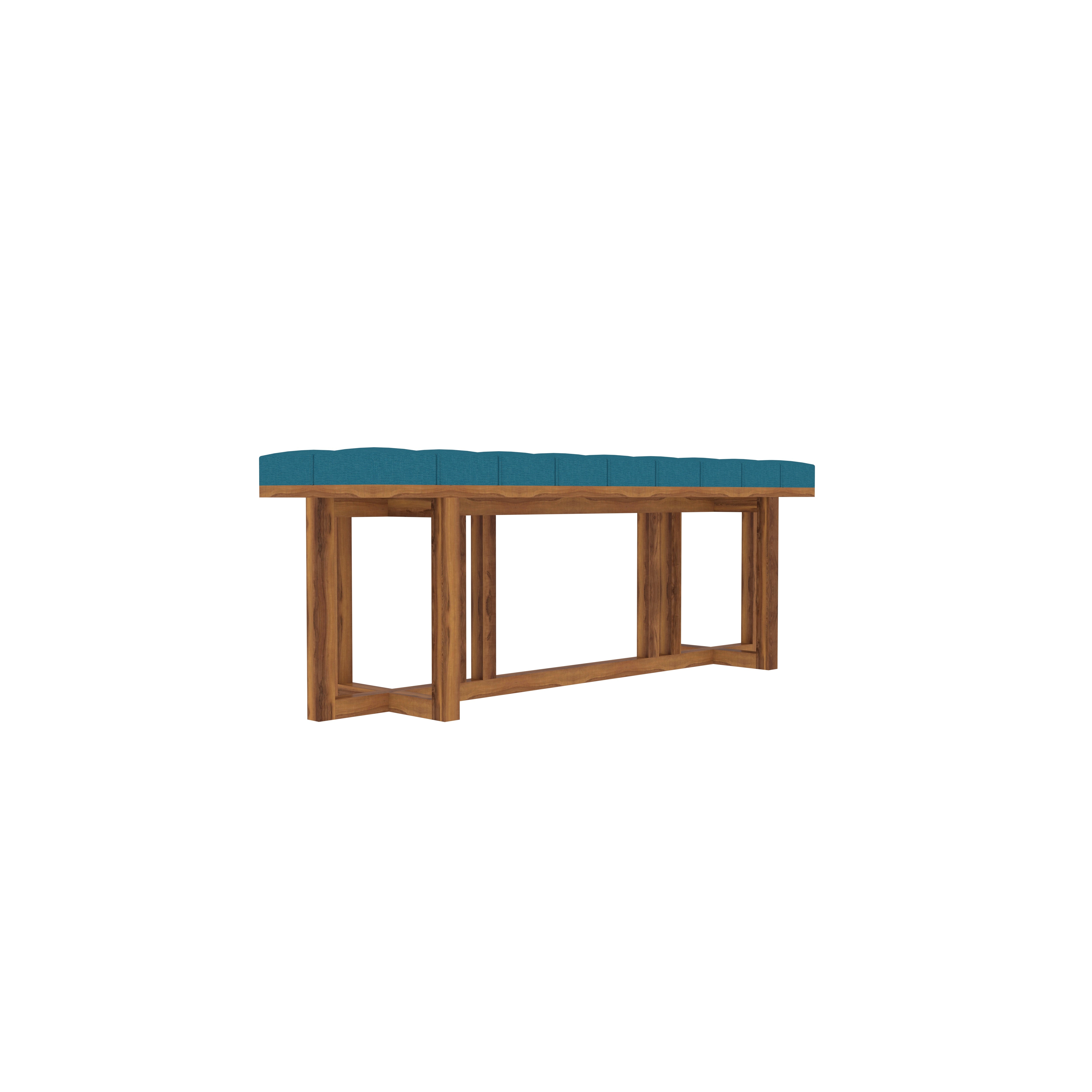 Modern Upholstered Wooden Bench | Teak Wood Dining & Entryway Seating Bench