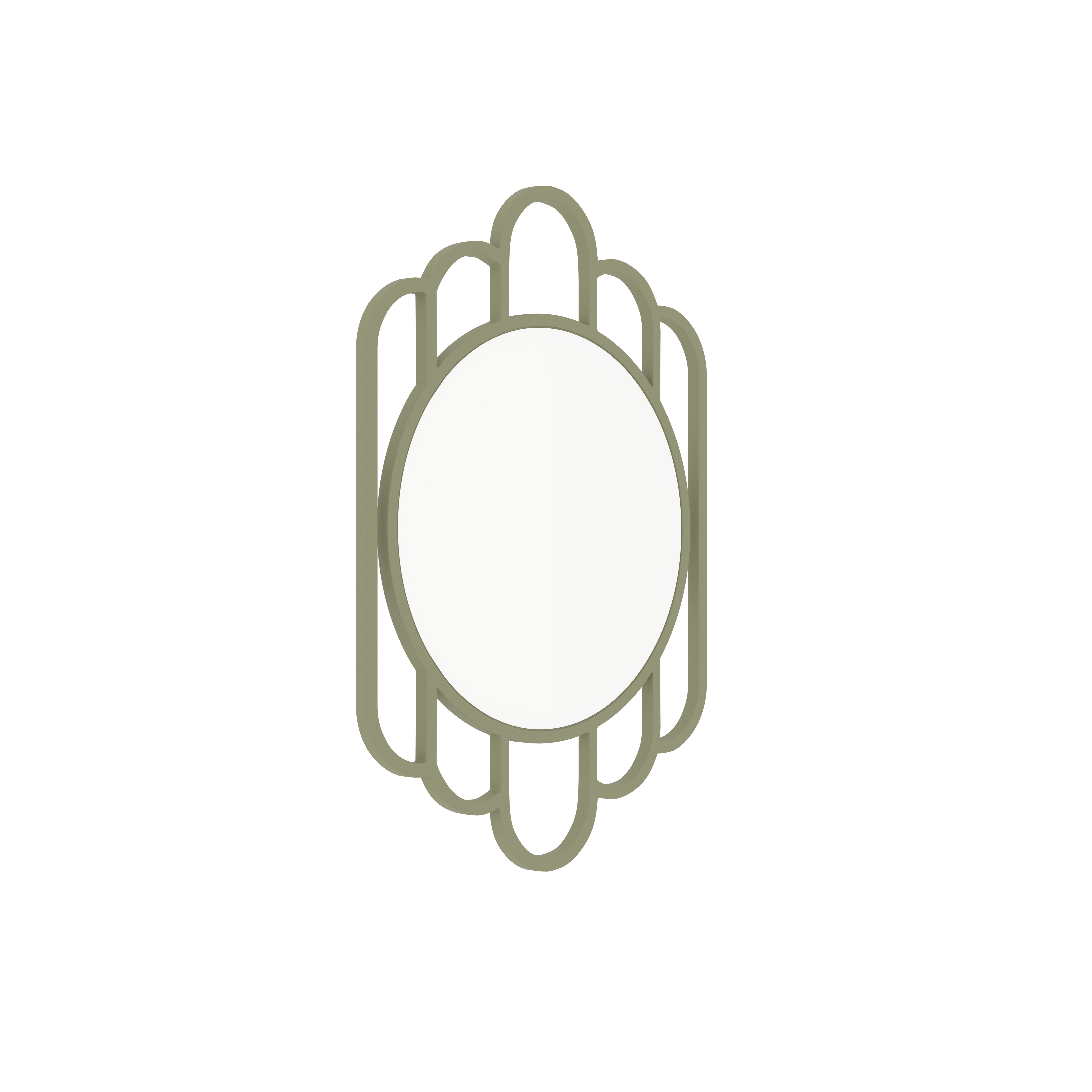 Scalloped Frame Decorative Wall Mirror - Sage Green Mirror