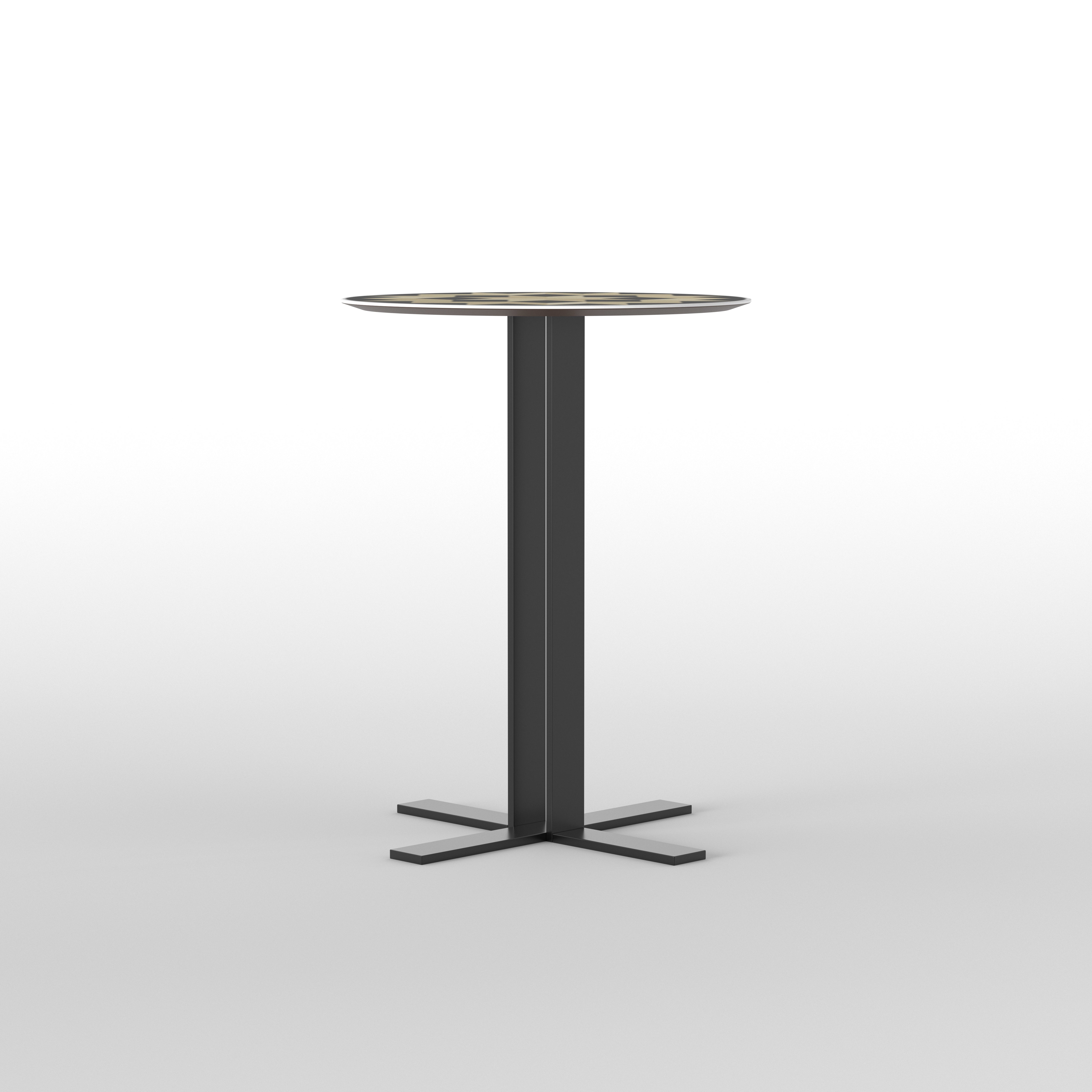 Geometric Star End Table - Hand-Painted Indian Design End Table