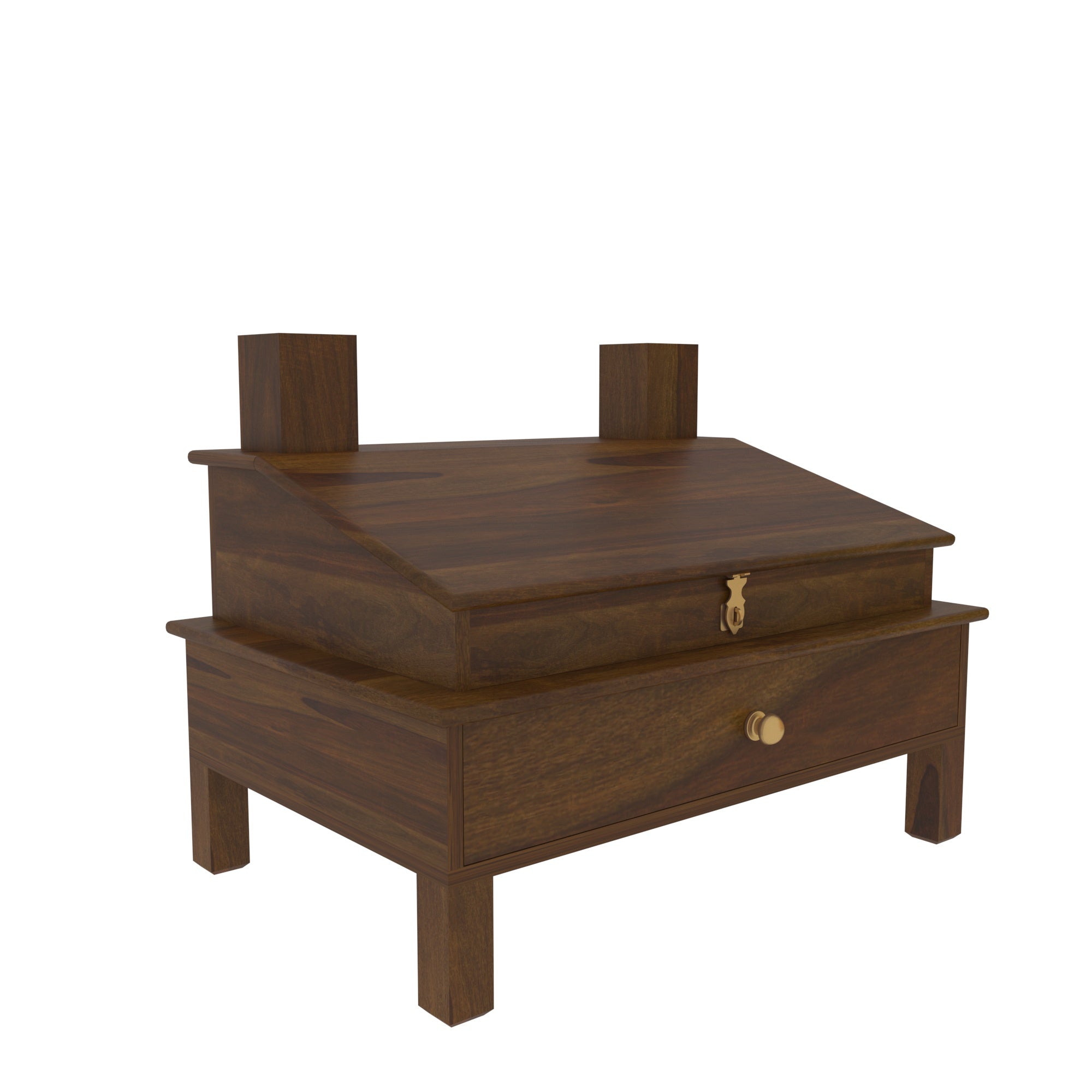 Southern Antique Walnut Finished Wooden Handmade Lapdesk Lapdesk