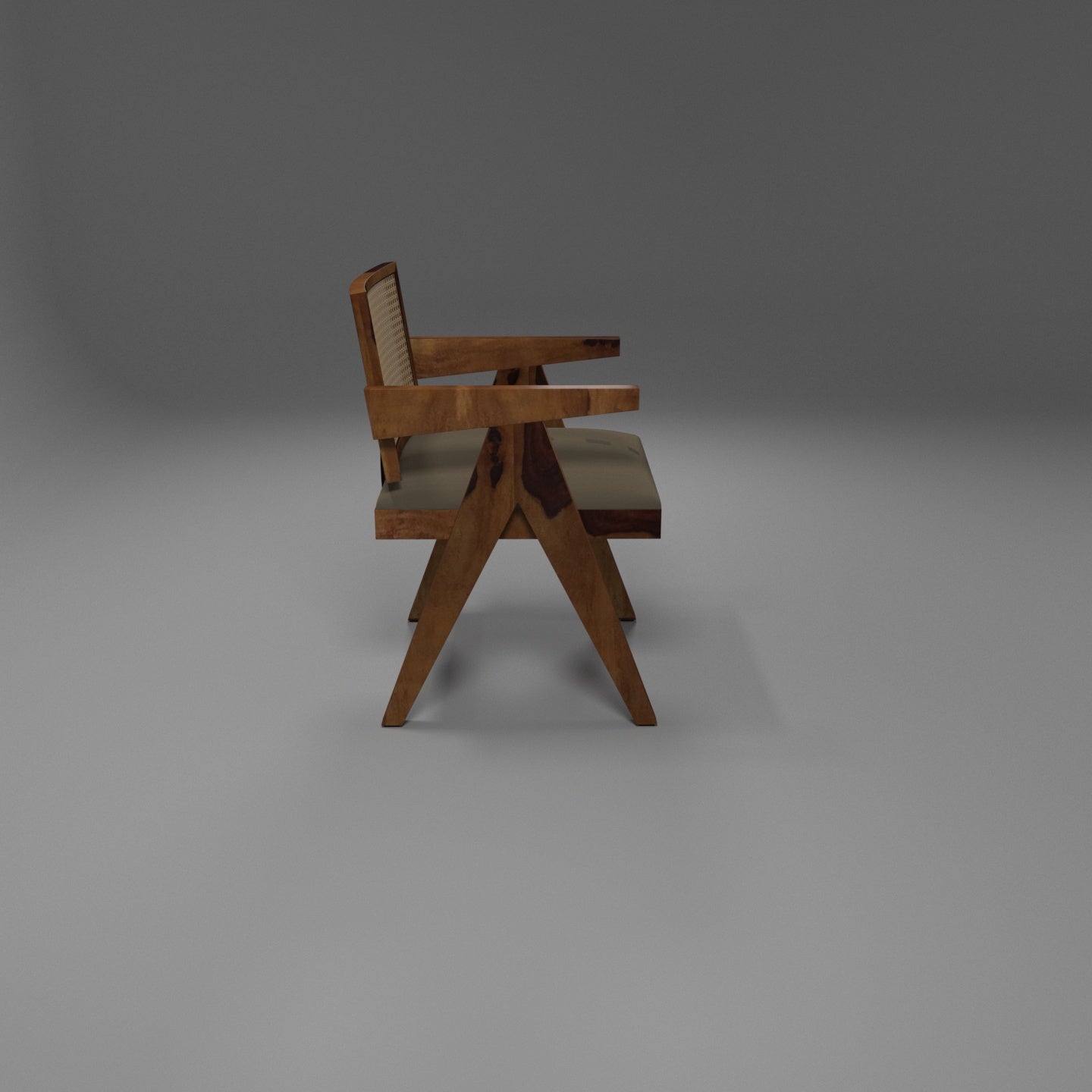 Southern Solid Wood Dark Natural Director's Arm Chair Arm Chair