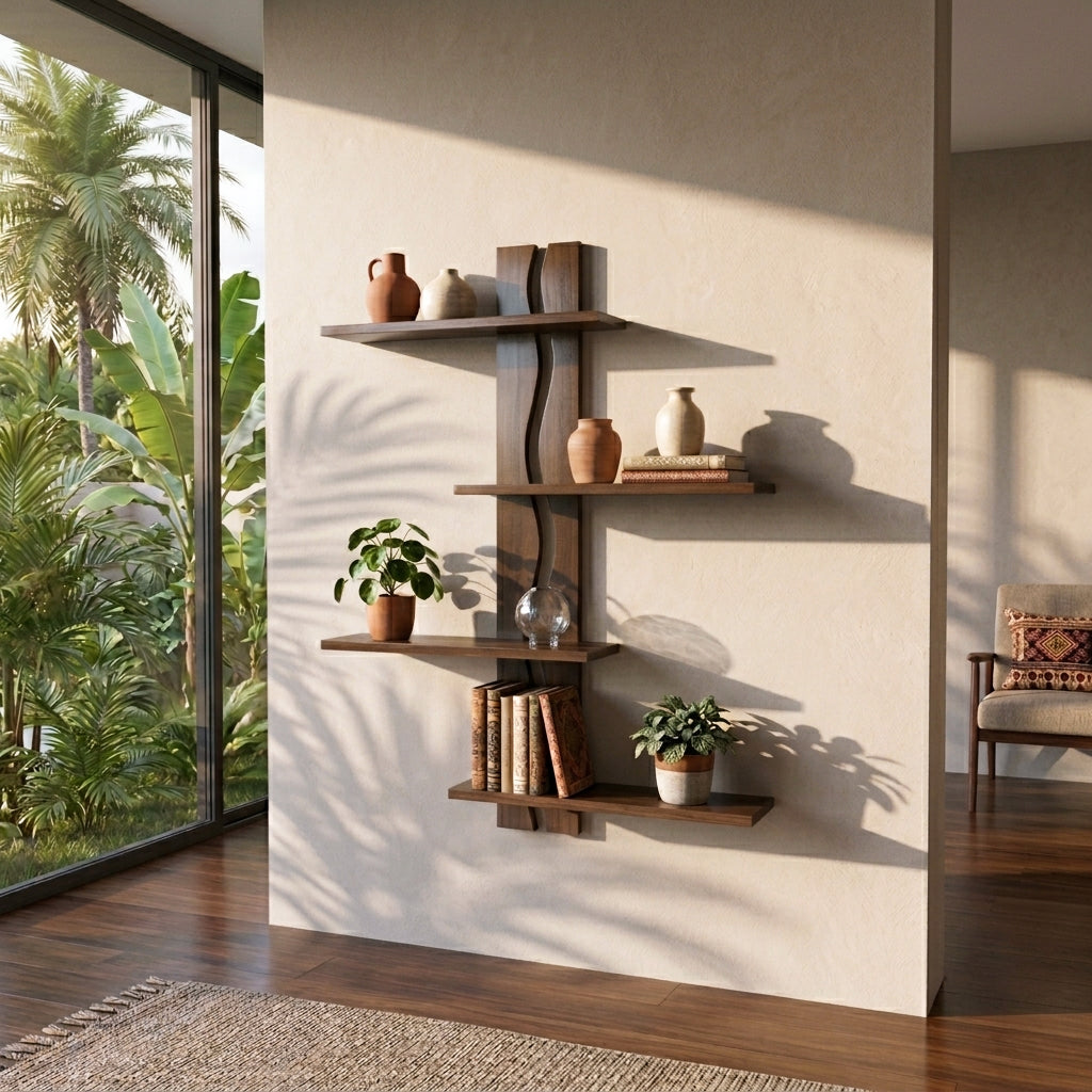 Modern Wave Wall Shelf Rack Wall Rack