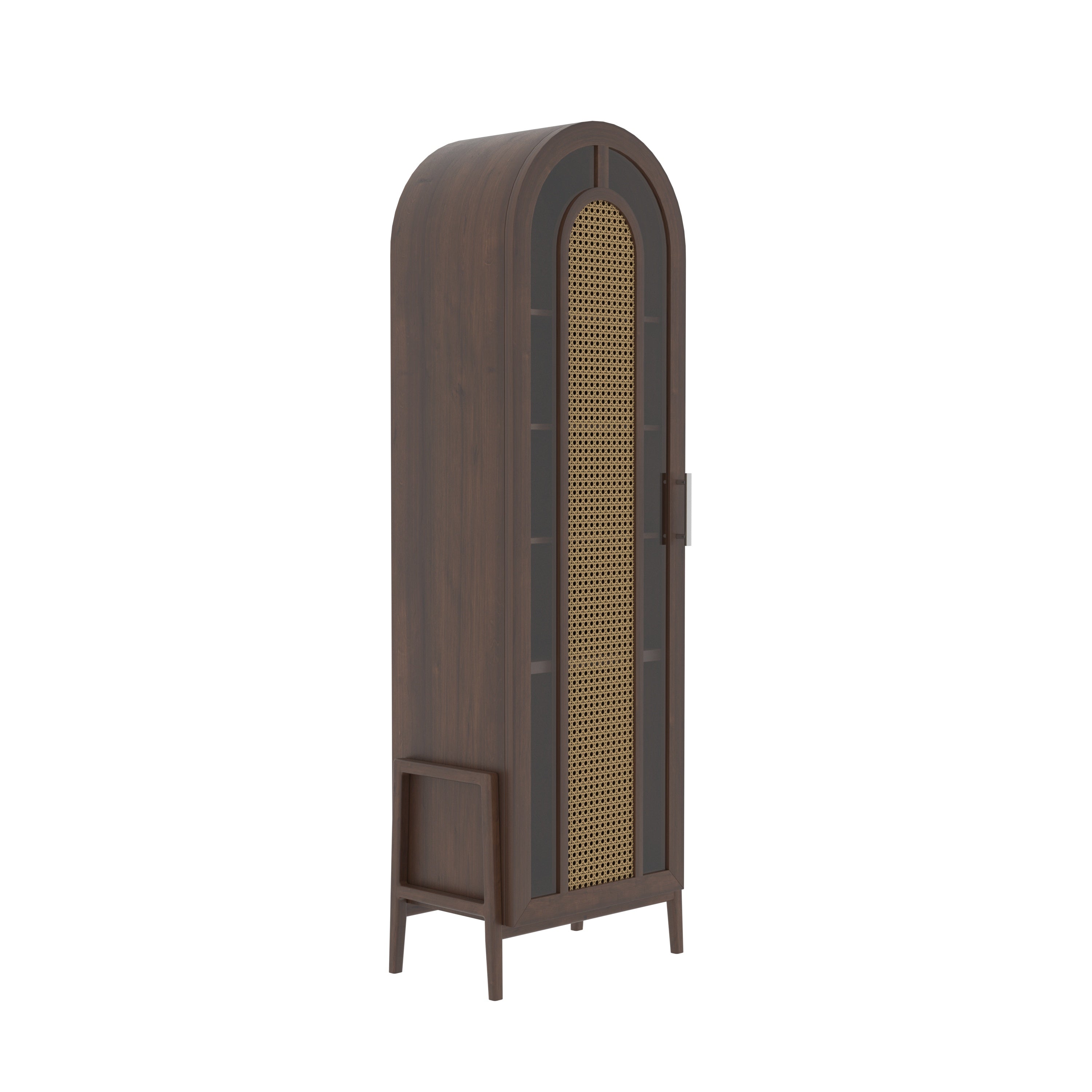 Arviento Grande European Luxury Wardrobe with Grand Arch Frame and Artisan Cane Panel Door Wardrobe