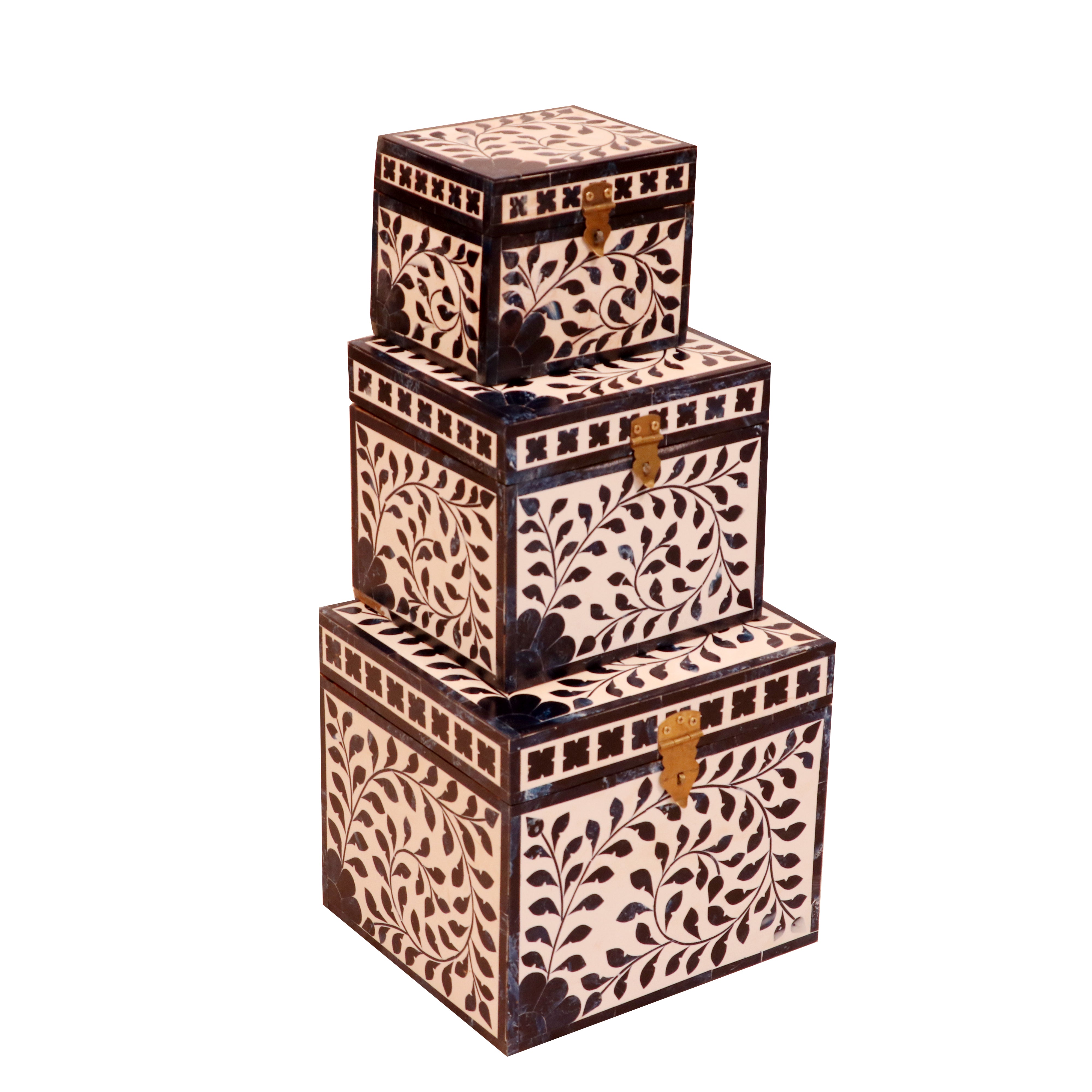 Navy Blue Style Inlay Designed Wooden Box for Jewelry Wooden Box