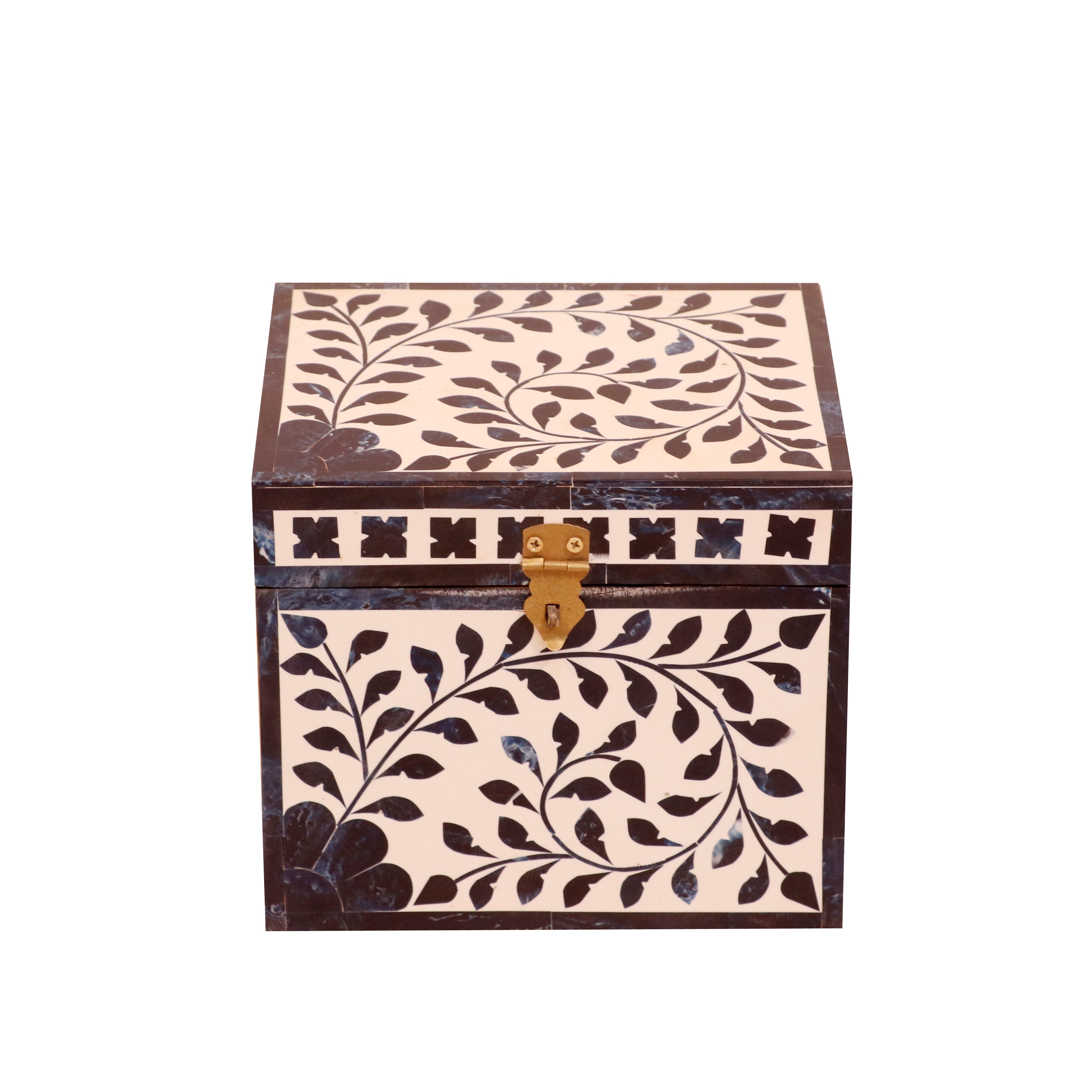 Navy Blue Style Inlay Designed Wooden Box for Jewelry Wooden Box