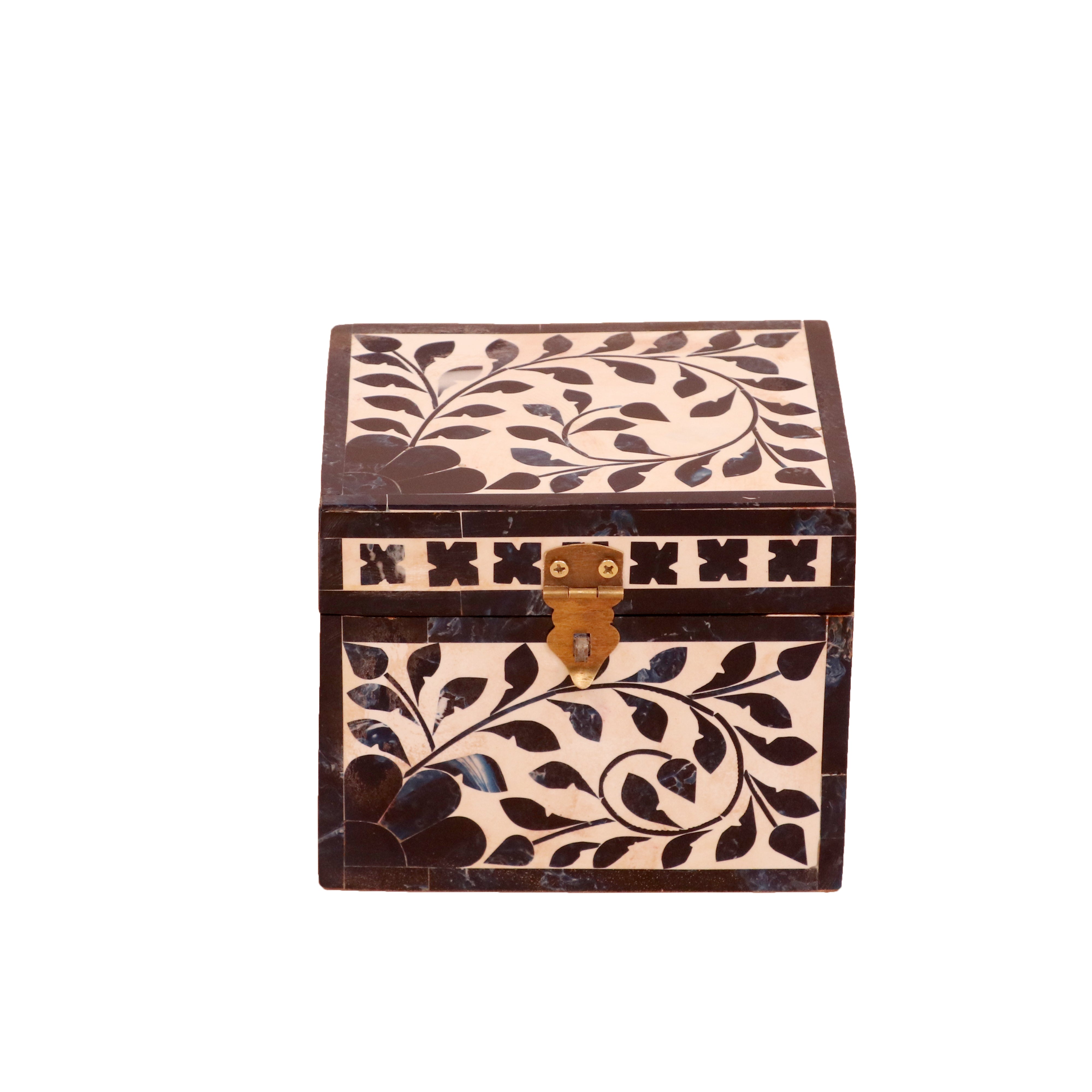 Navy Blue Style Inlay Designed Wooden Box for Jewelry Wooden Box