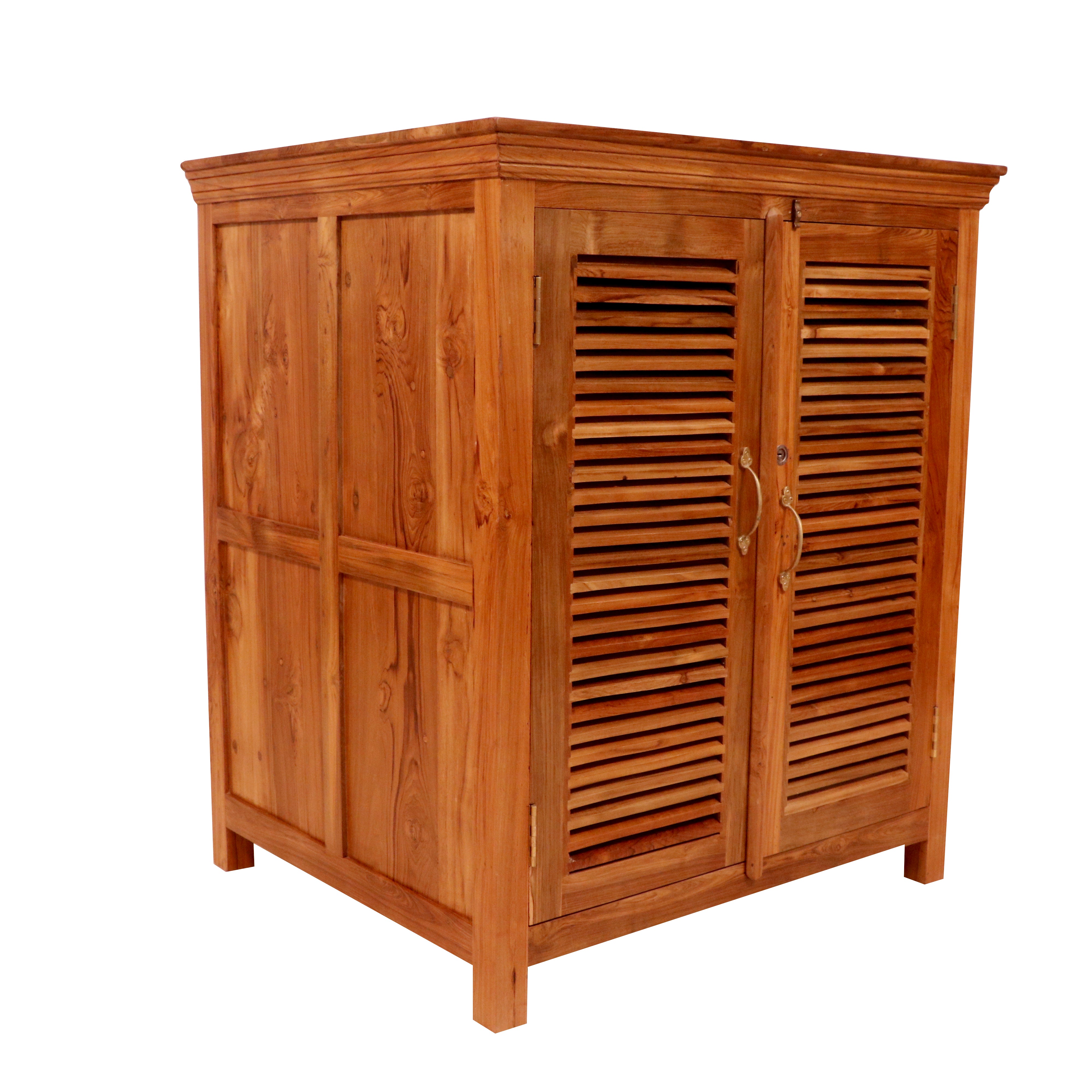 Fusion Simple Stripped Handmade Wooden Simple Storage Cupboard for Home Cupboard