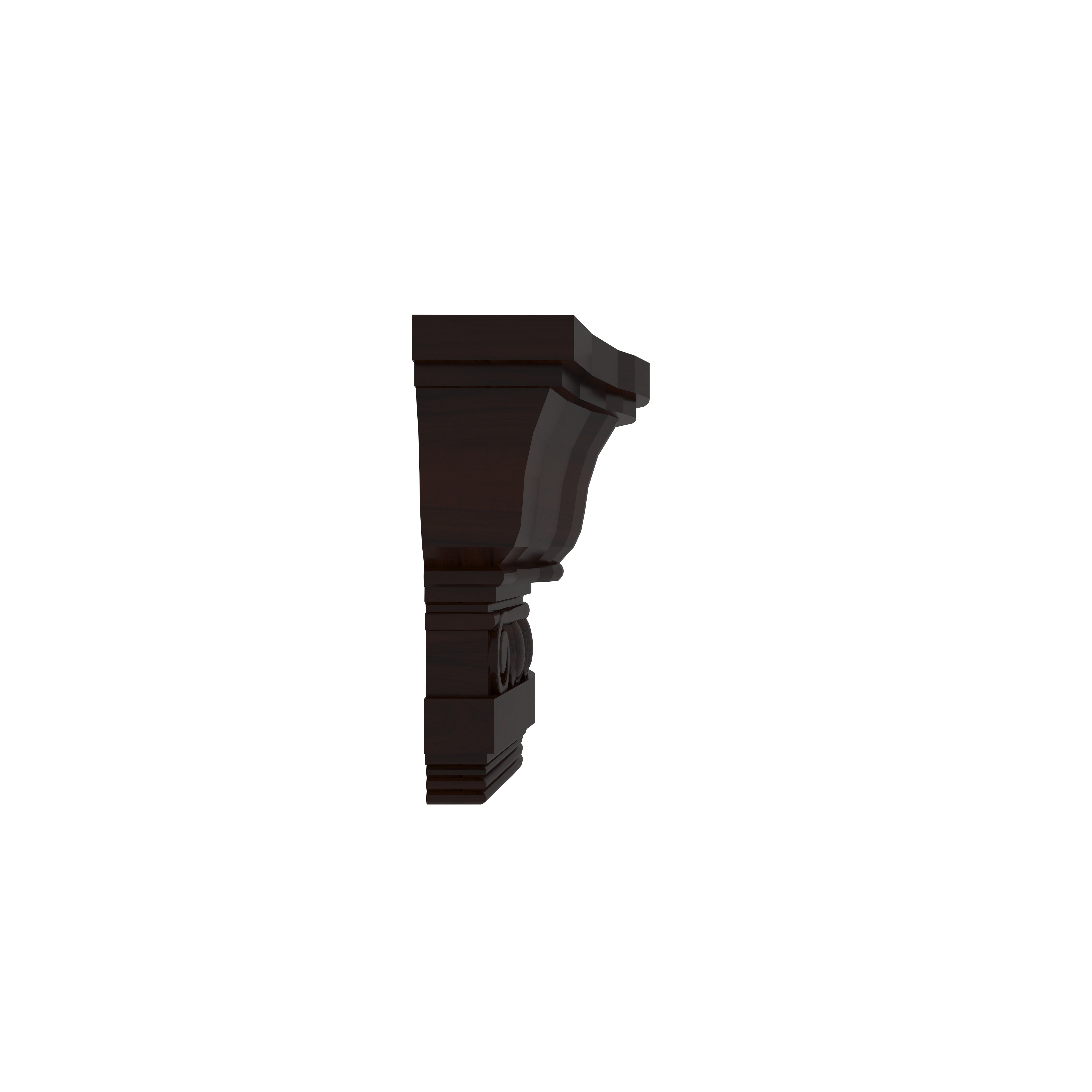 Victorian Style Wall Shelf with Scroll Detailing – Dark Mahogany Finish Wall Rack