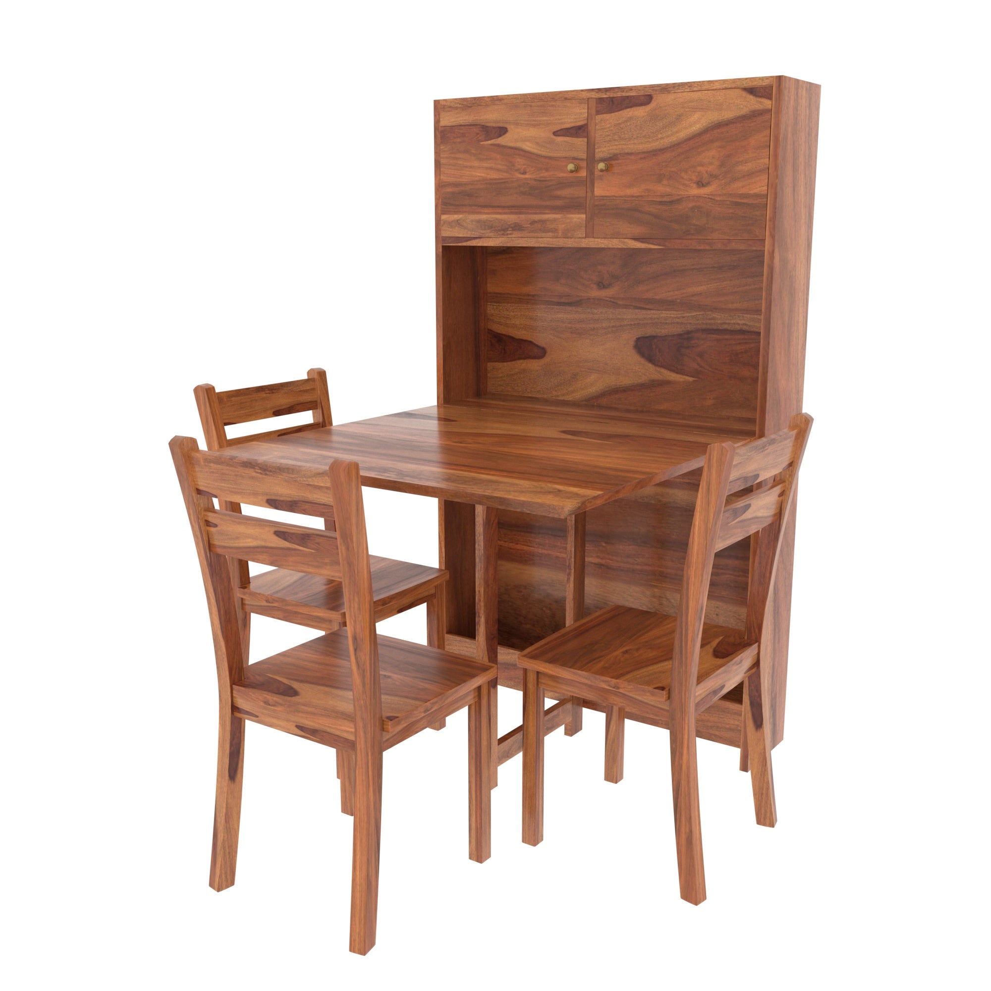 Classic Velvoline Montage Finished Handmade Wooden Dining Set with Rack Dining Set