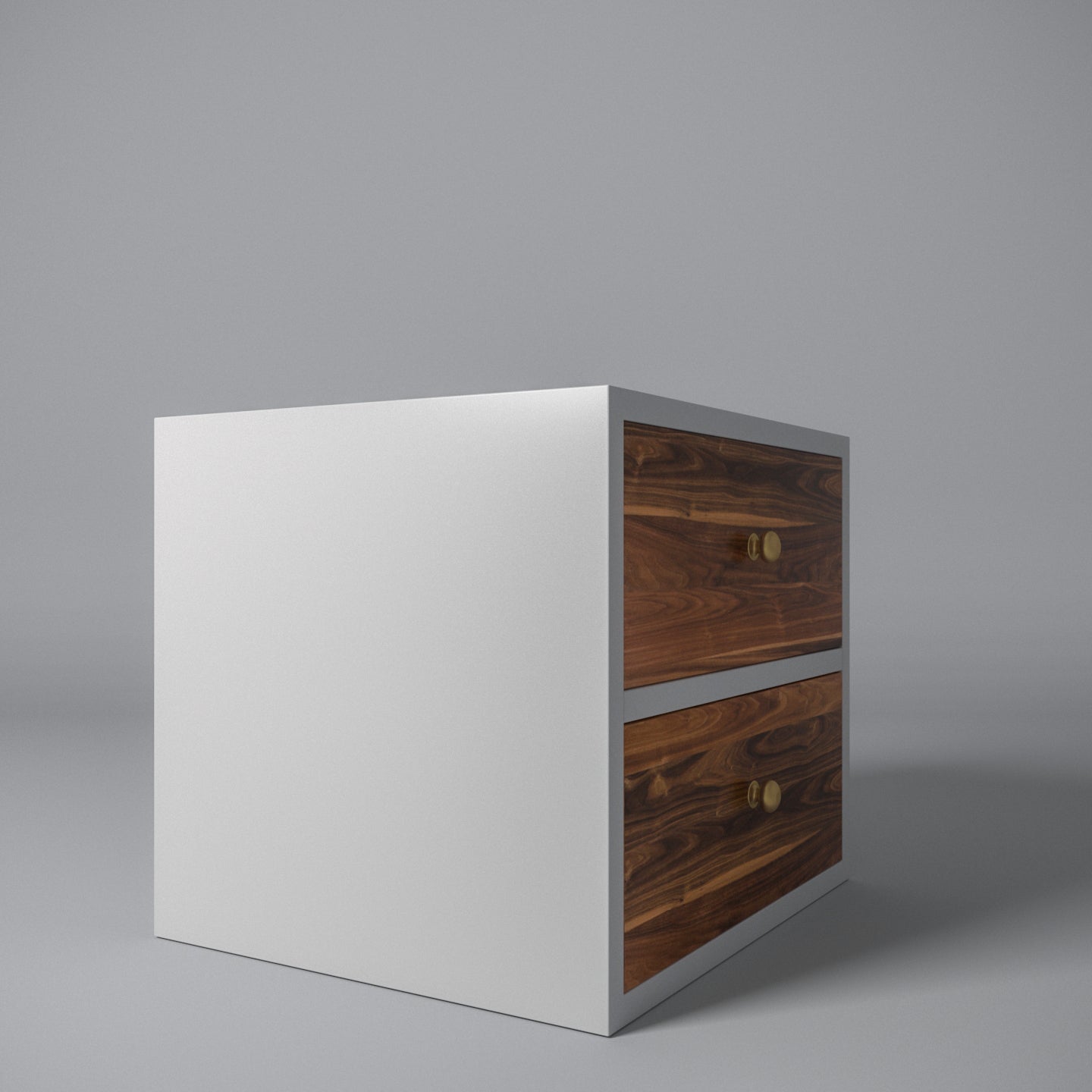 Dual tone greyish wash solid teak bedside Bedside