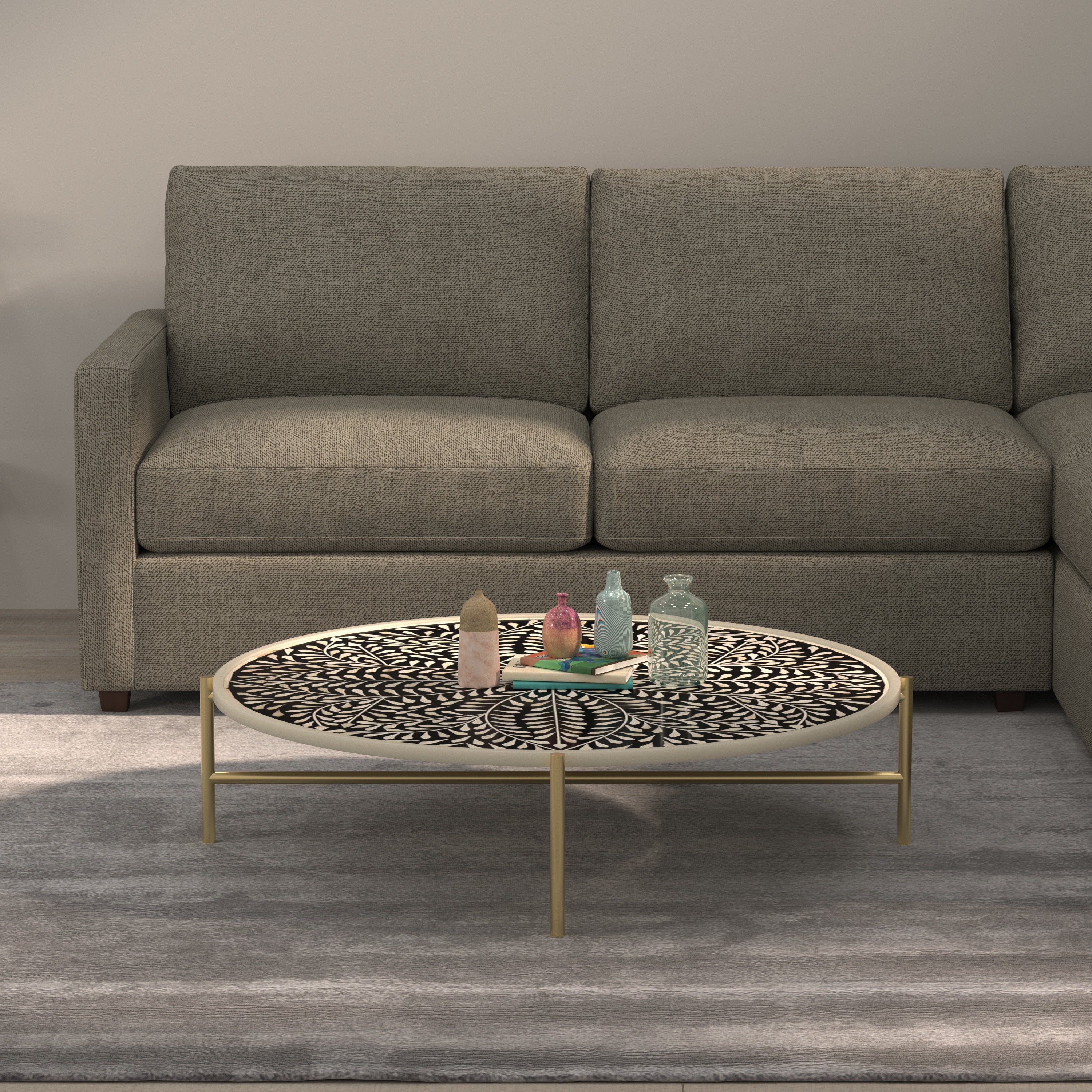 Mandala Pattern Coffee Table - Hand-Painted Indian Art Coffee Table