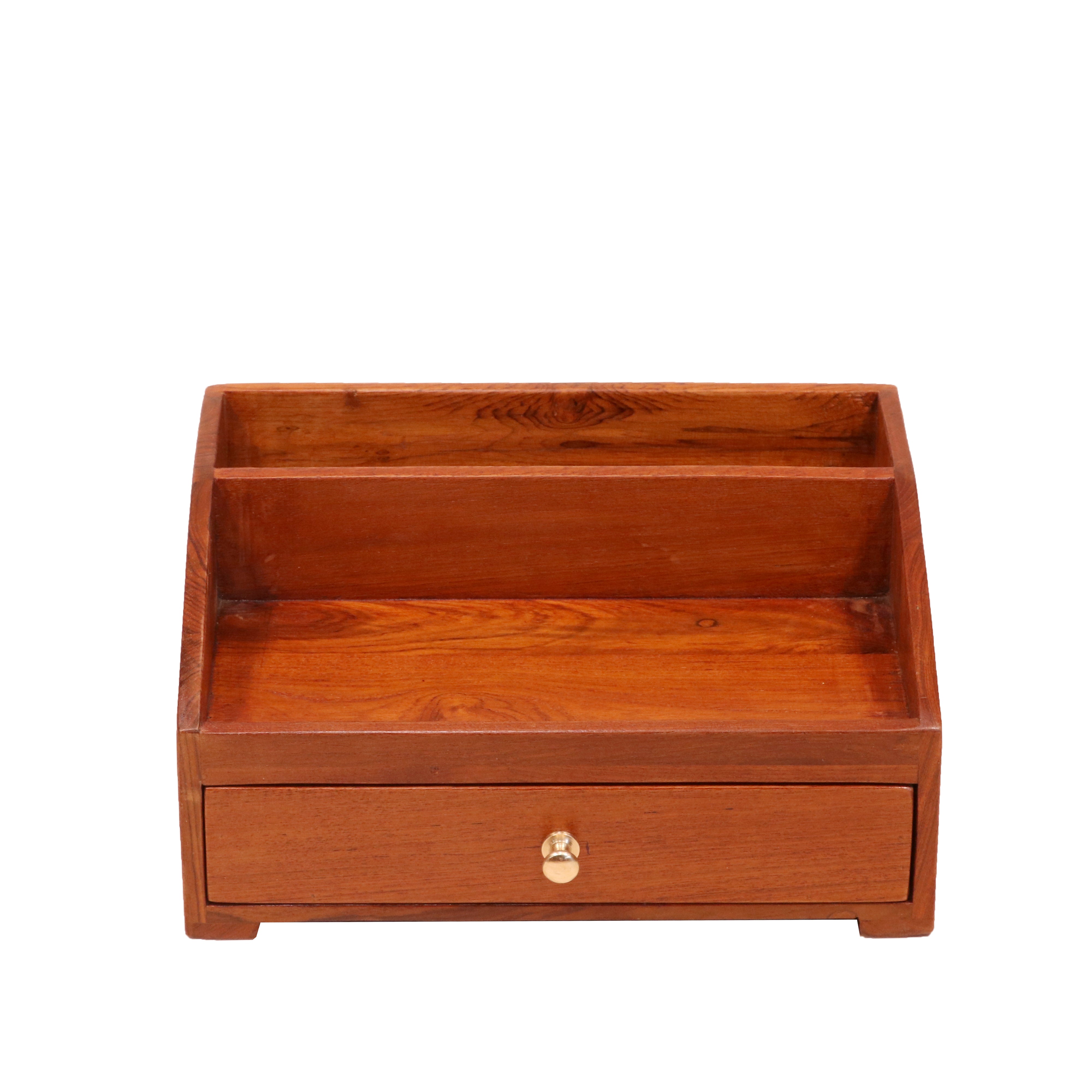 Eldorado Plain Designed Handmade Small Wooden Desk Organizer for Office Desk Organizer