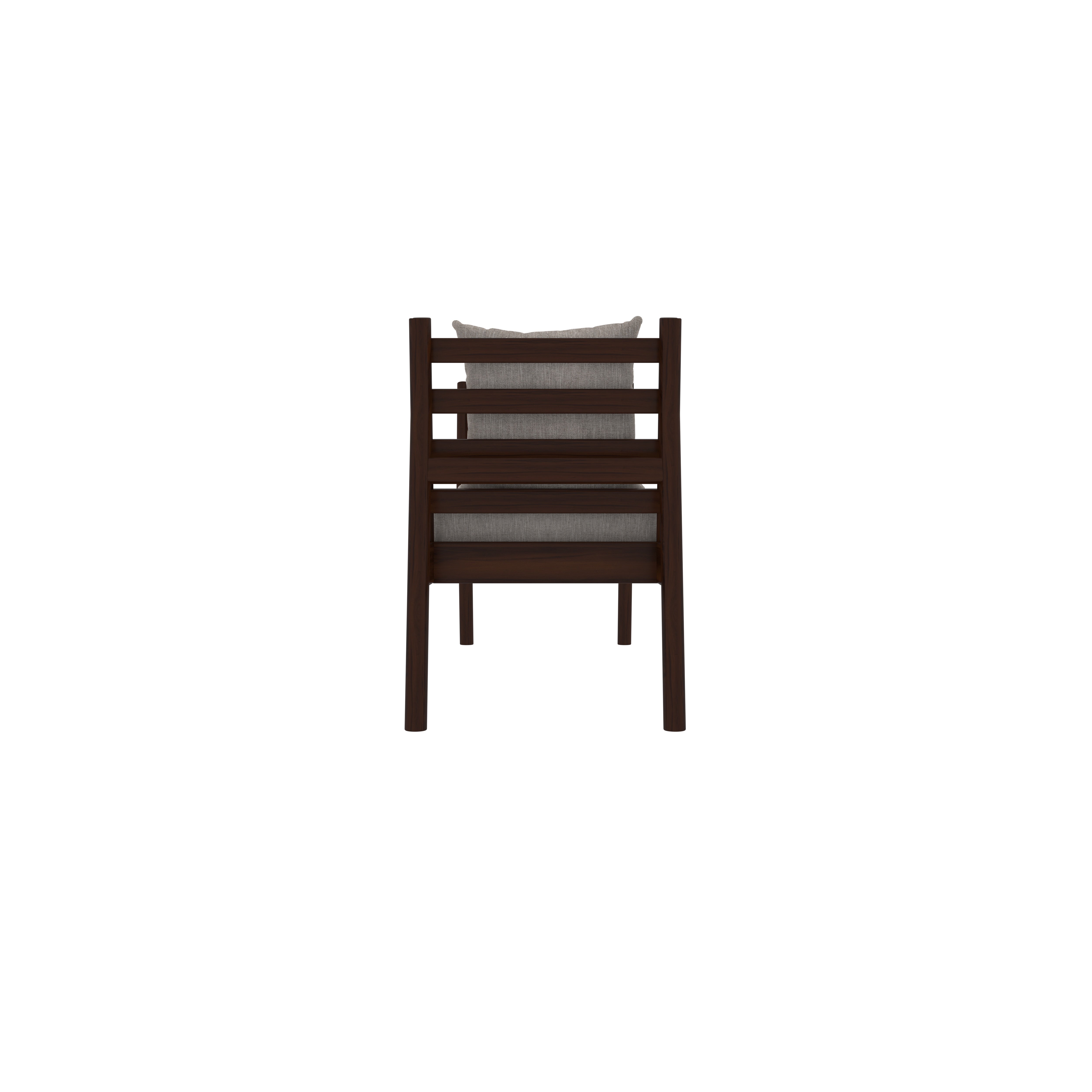 Modern Wooden Bench with Cushioned Seating and Backrest Bench