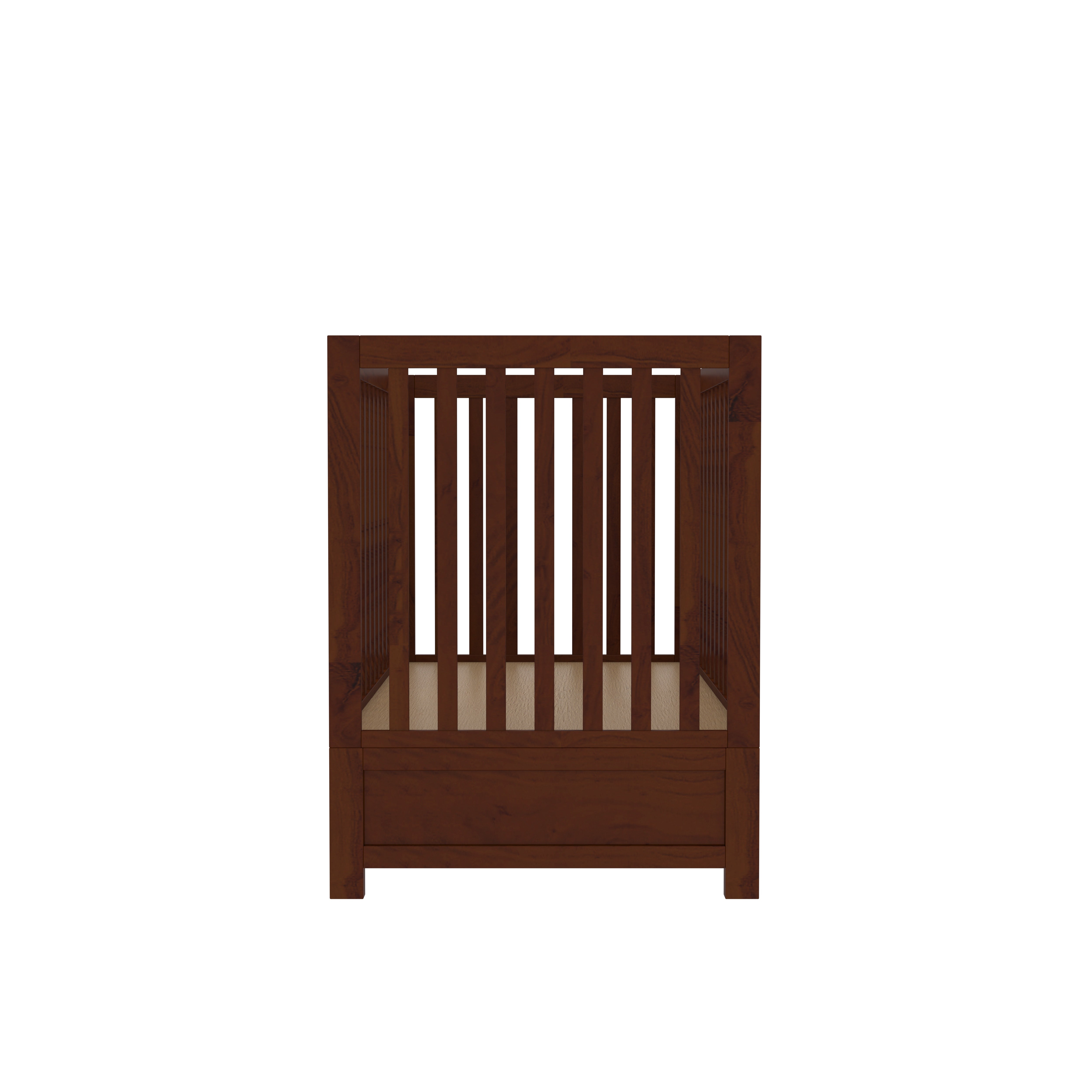 Dark Brown Finished Classic Handmade Wooden Storage Cradle Cradle