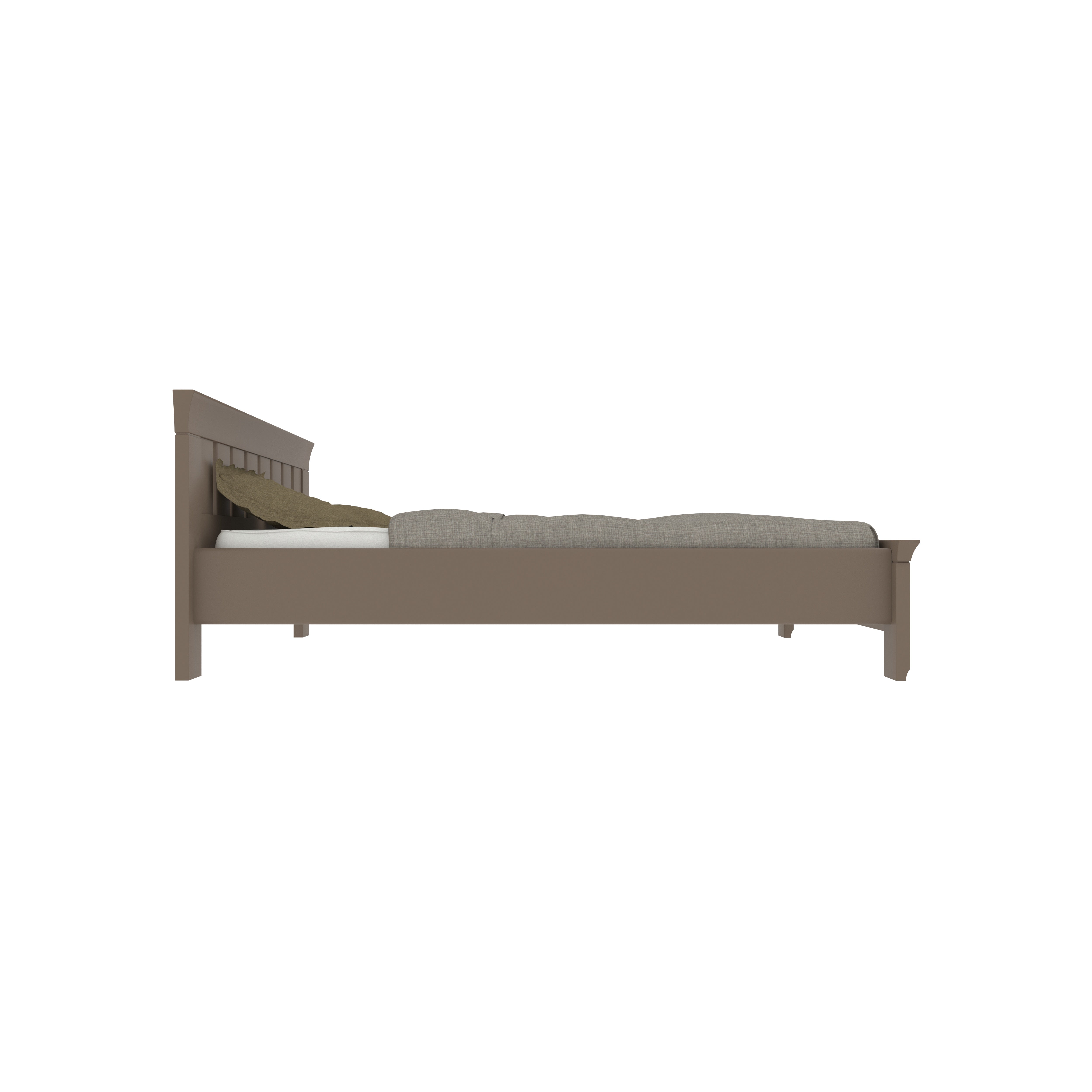 Classic Wooden Bed with Slatted Headboard – Timeless and Sturdy Design Bed
