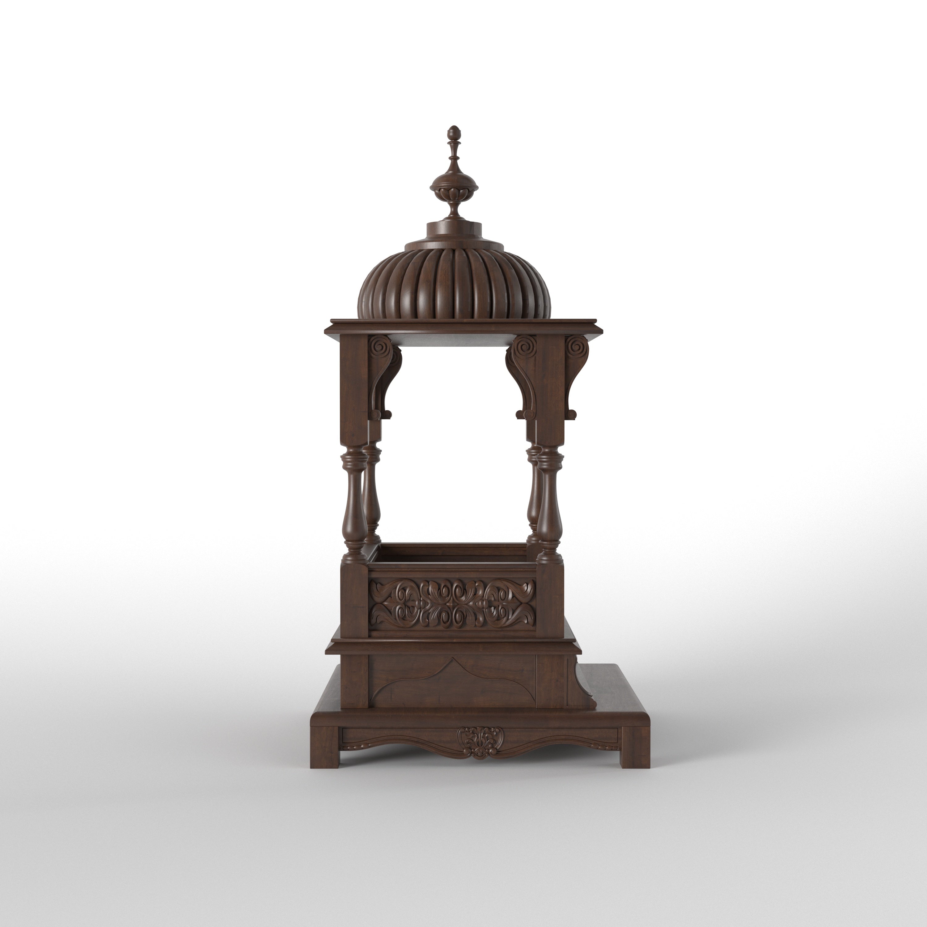 Traditional Dome Style Floor Temple Mandir with Pillars Temple