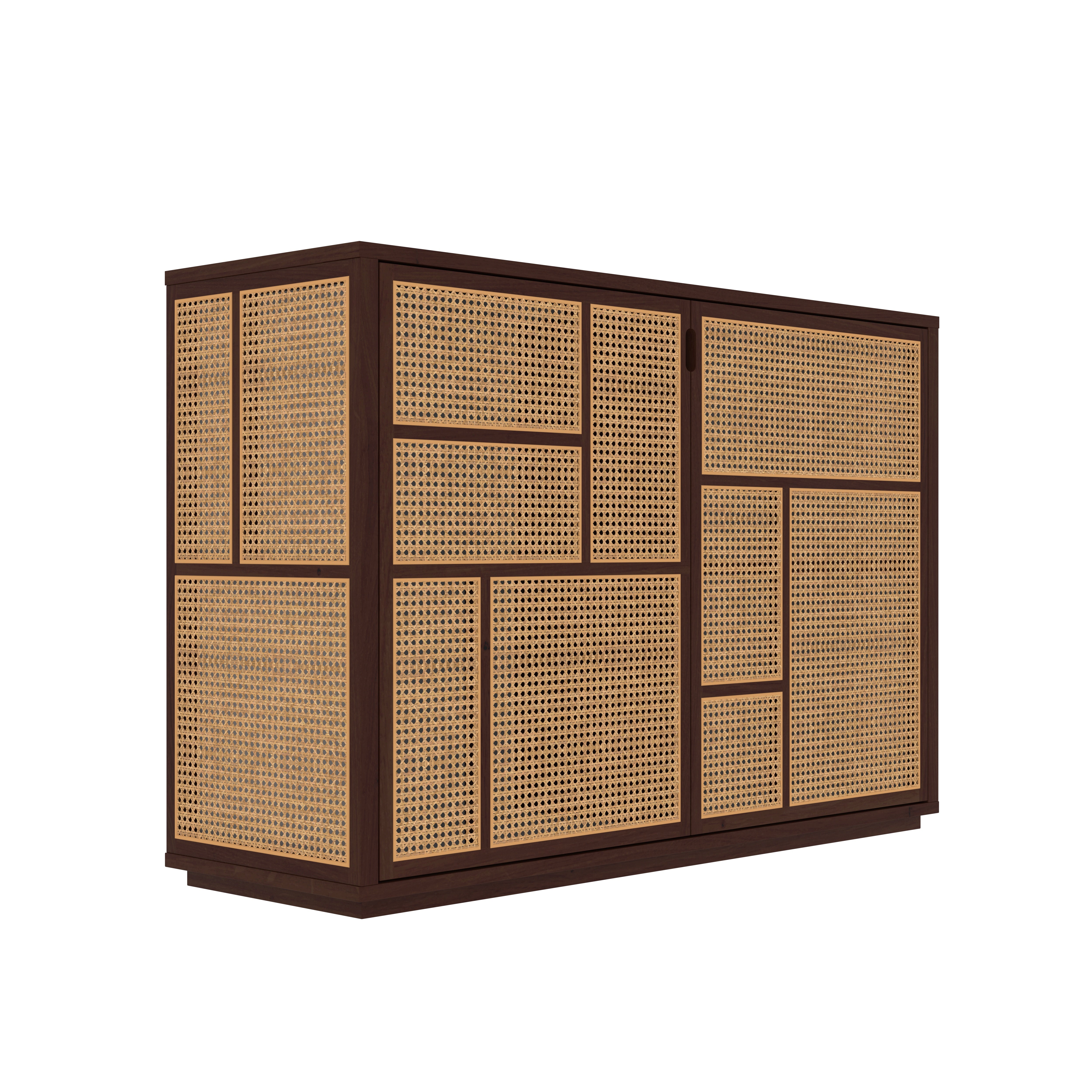 Traditional Heritage Cane Finished Wooden Handmade Cupboard Cupboard