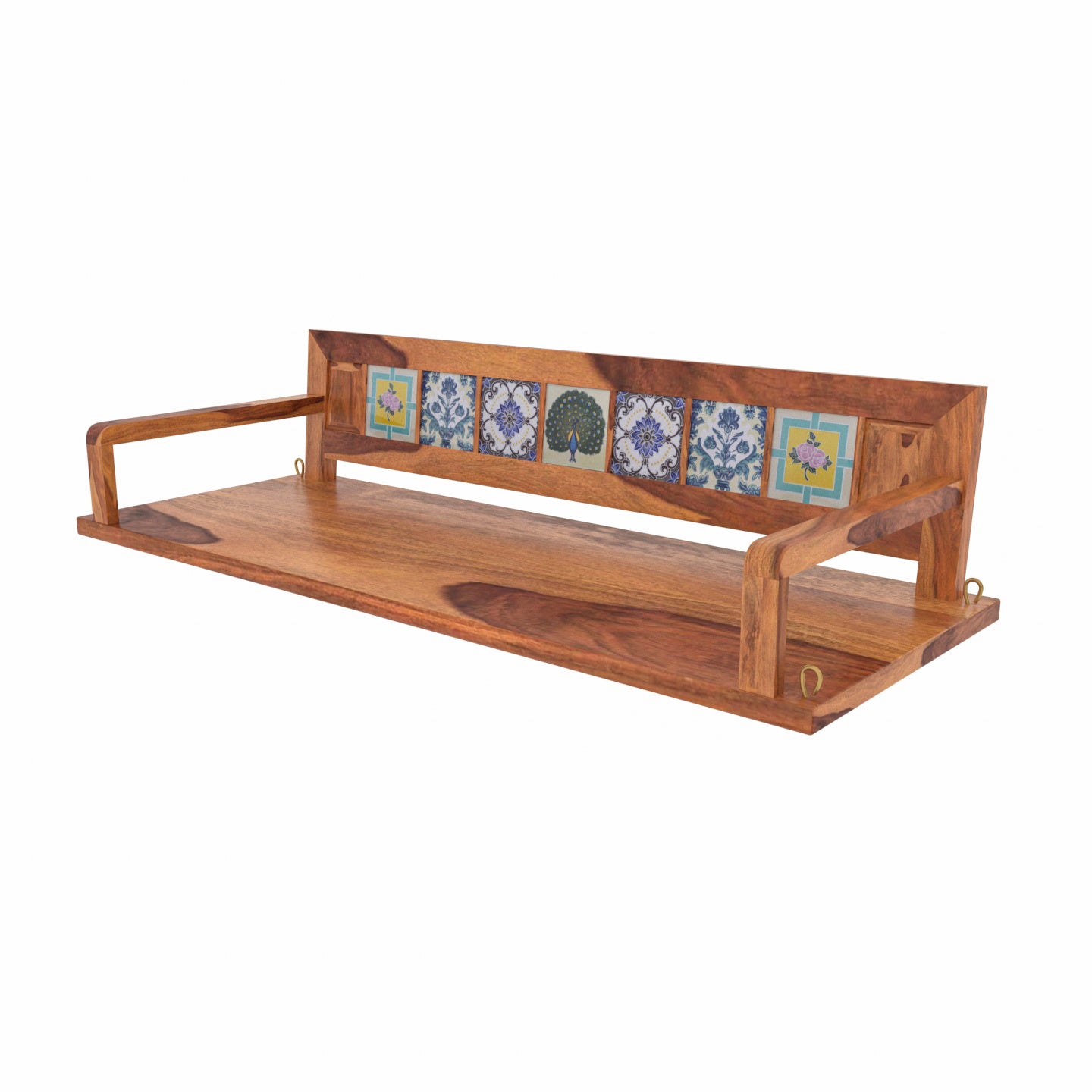 Melodious Multiple Tile Fitted Handmade Wooden Swing for Home Swing