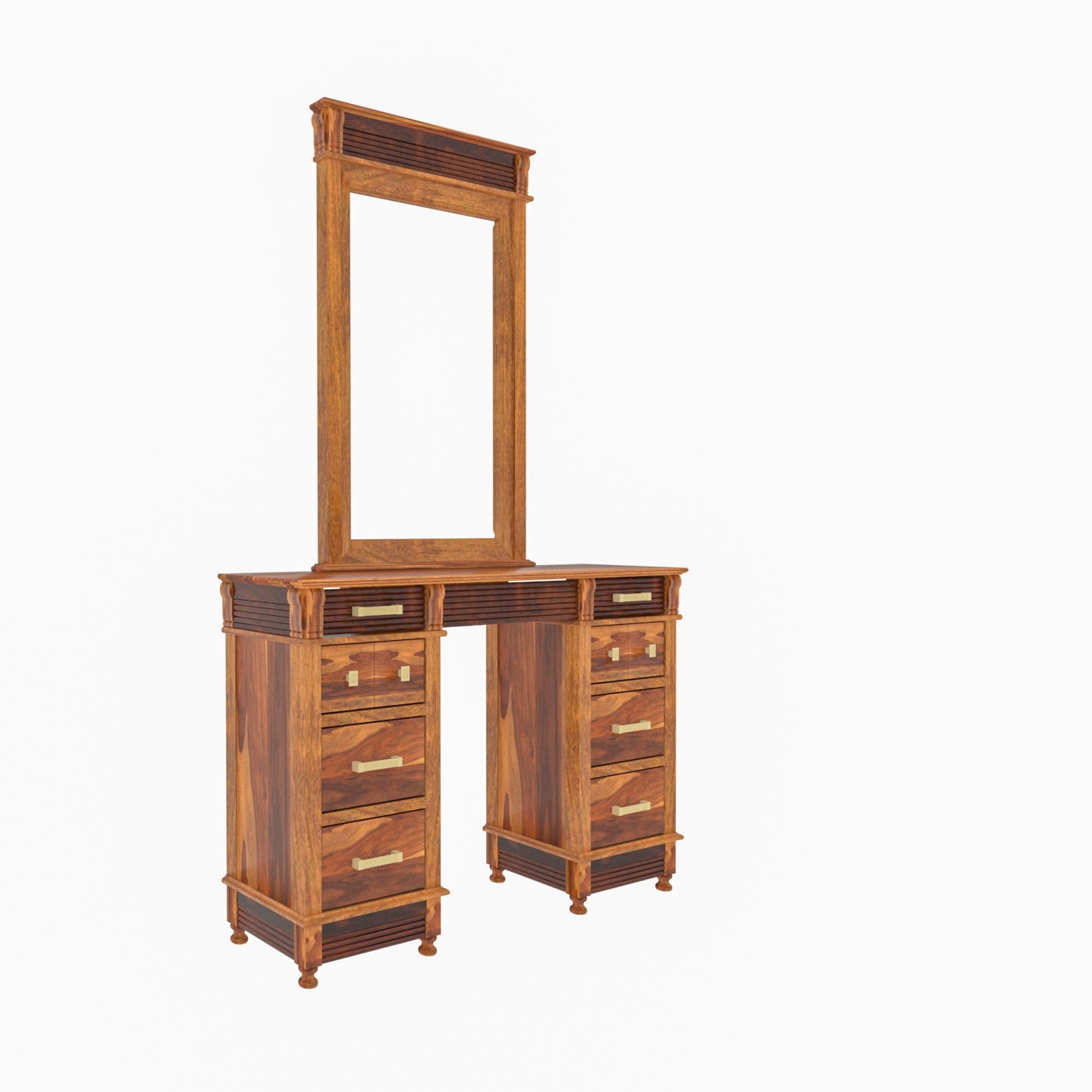 Melodious Multi Drawer Handmade Wooden Mirror Dressing Table for Home Dressing Table