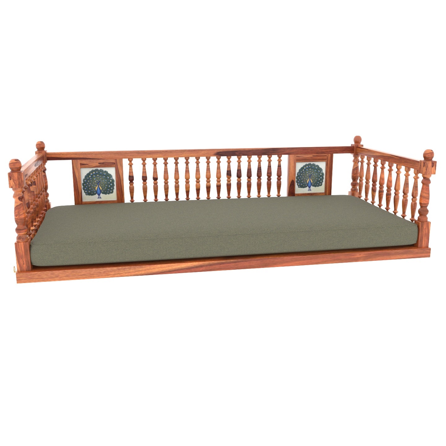 Vintage Style Wooden Peacock Premium Tiled Swing for Home Swing
