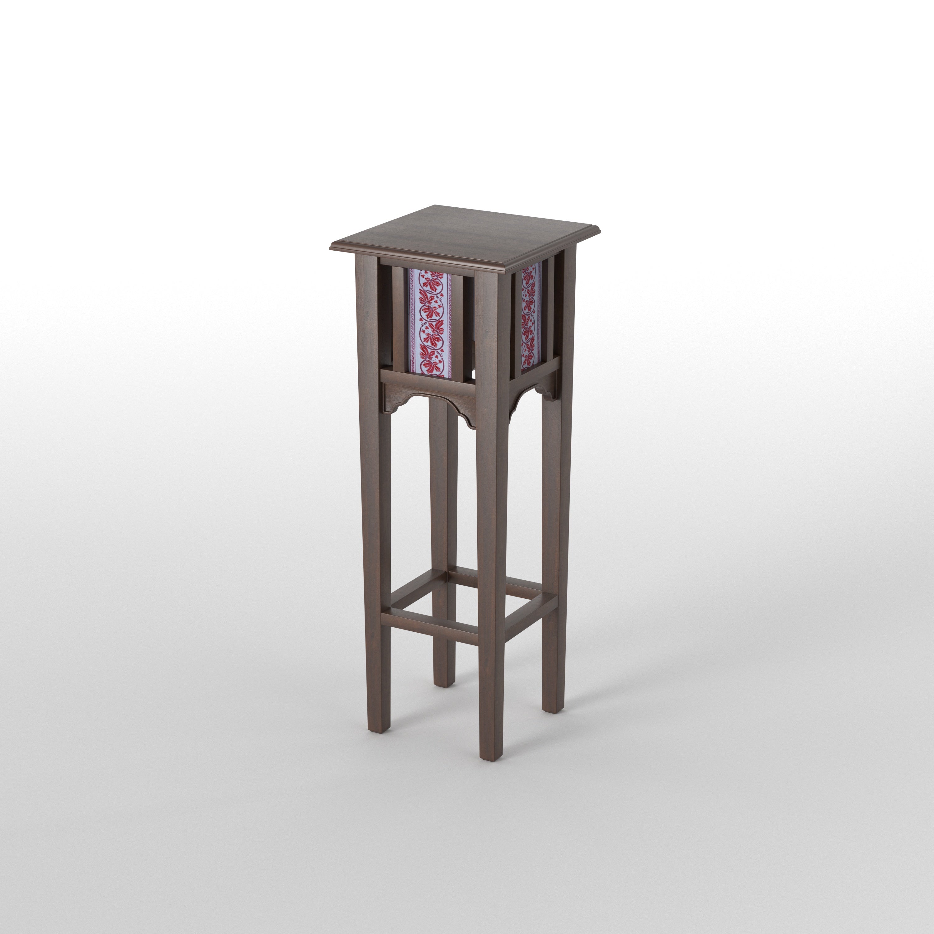 Elegant Tall Pedestal Plant Stand with Decorative Accents End Table