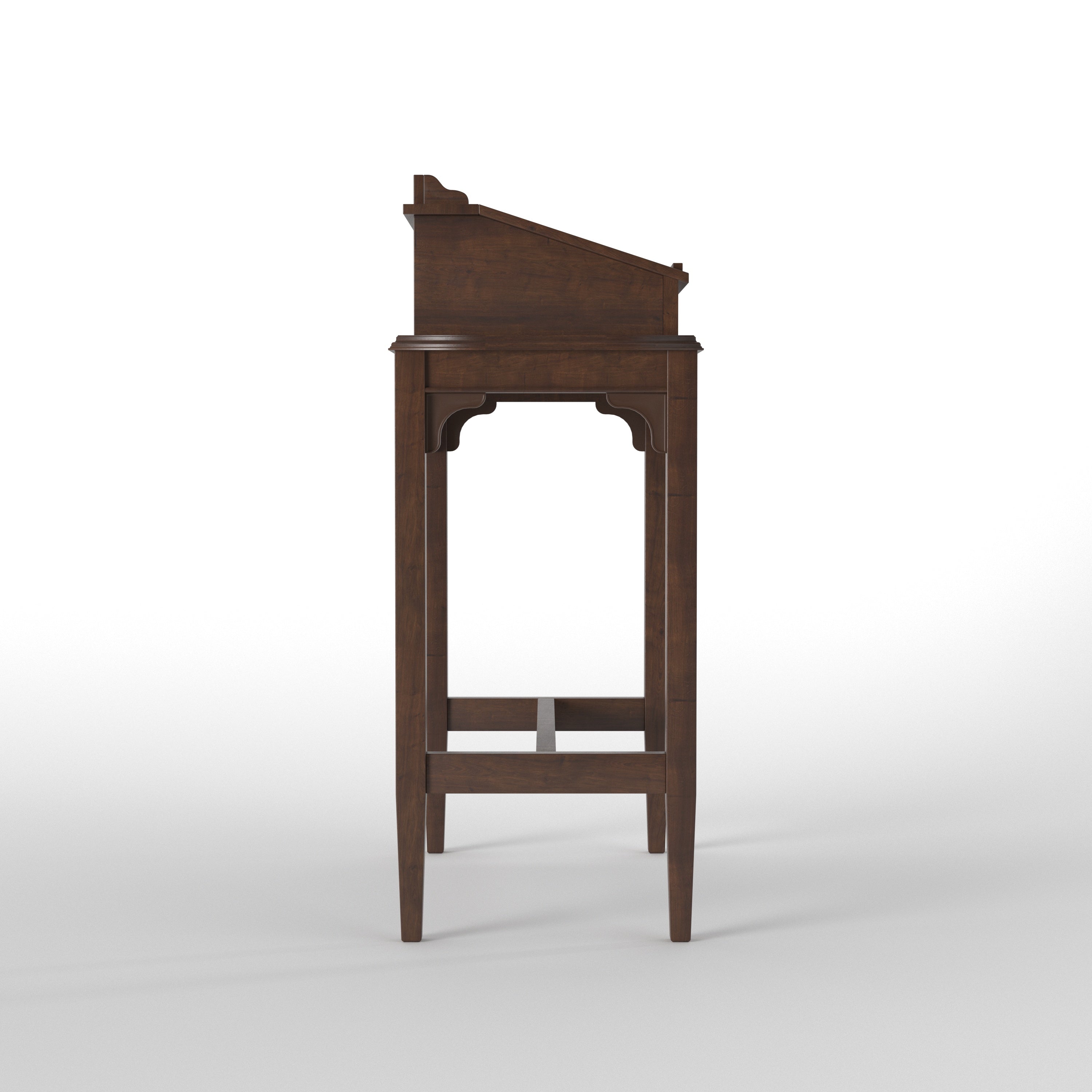 Classic Slant-Top Writing Desk with Side Shelves Study Table
