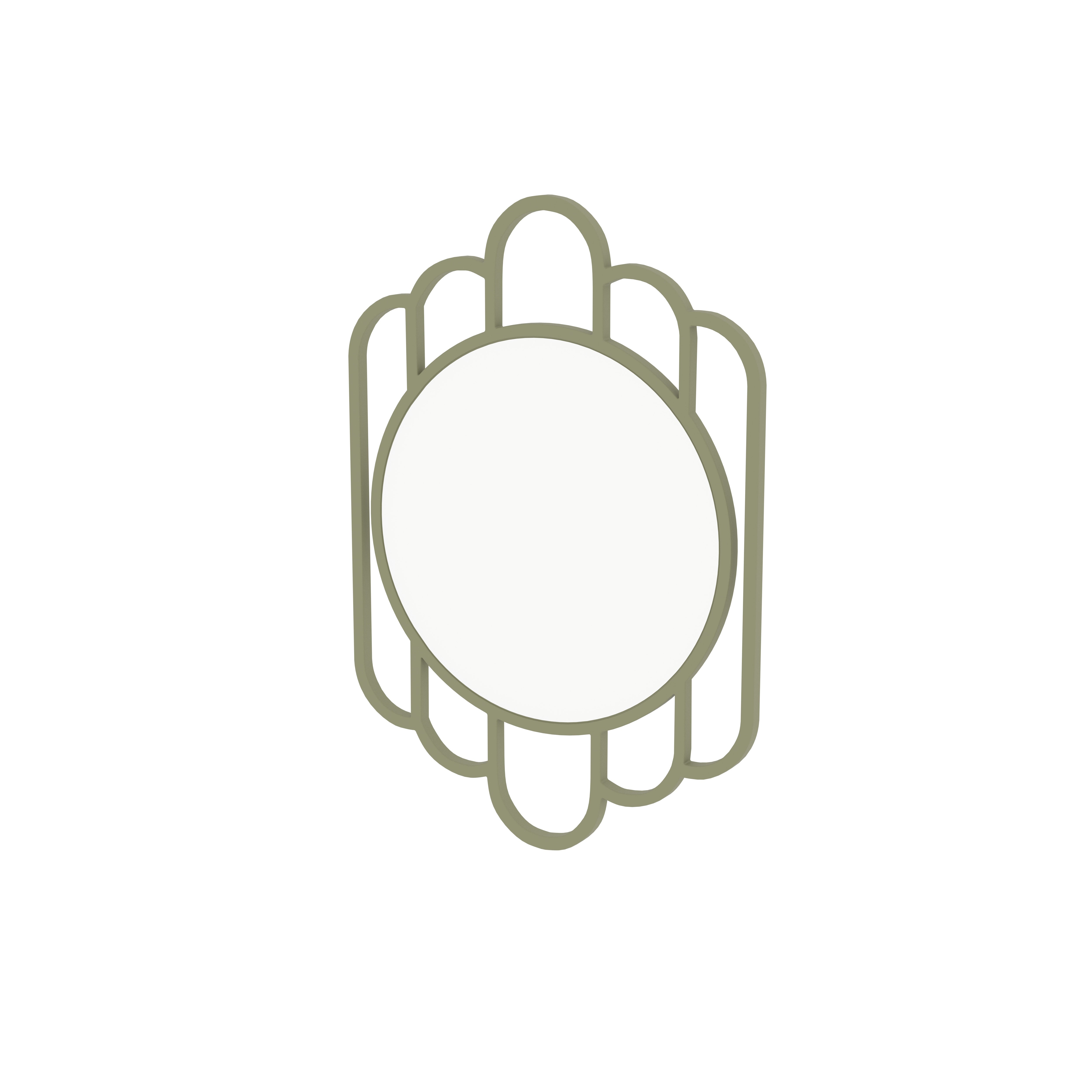 Scalloped Frame Decorative Wall Mirror - Sage Green Mirror