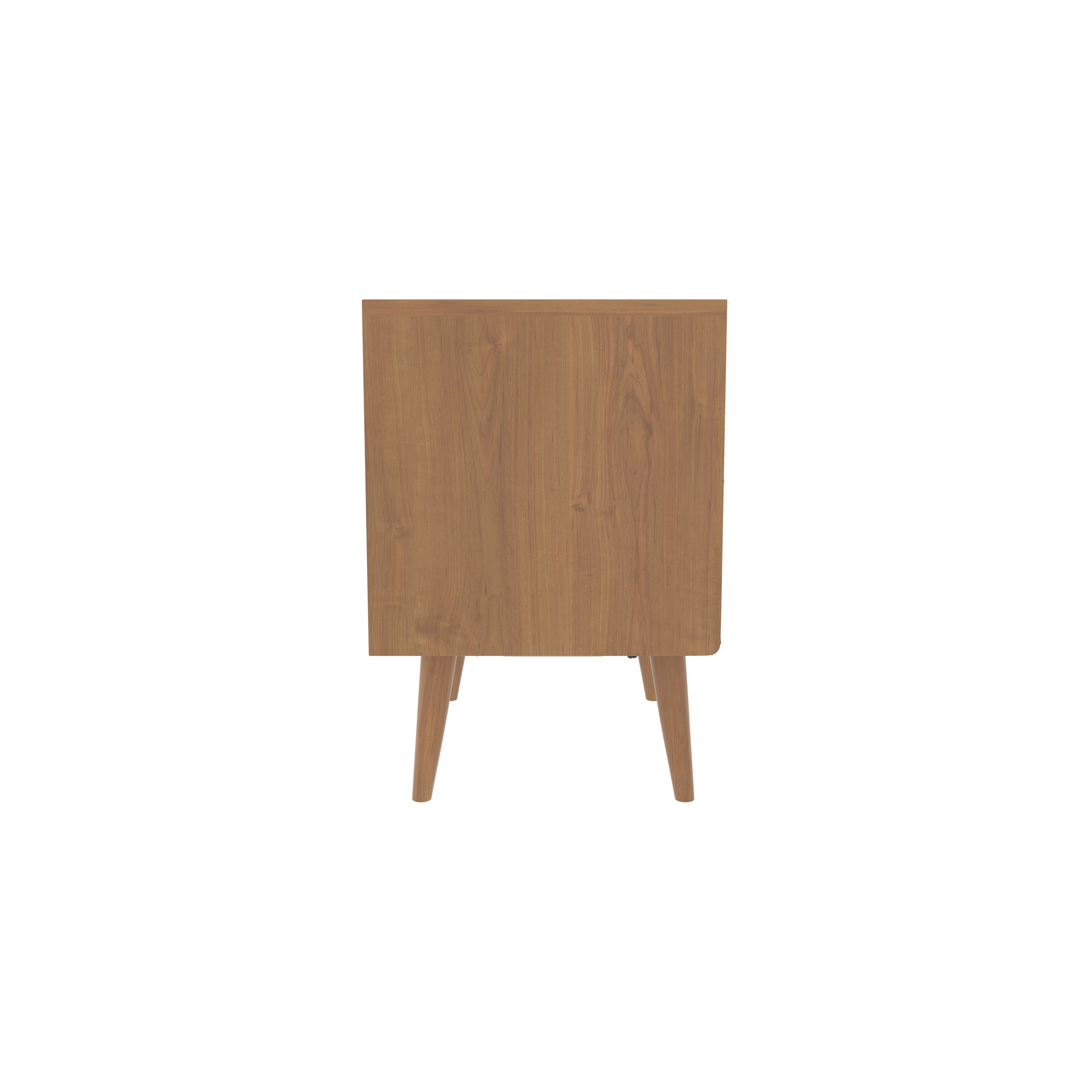 Engineered Wood Bedside Table with Cane Webbing Drawers Bedside