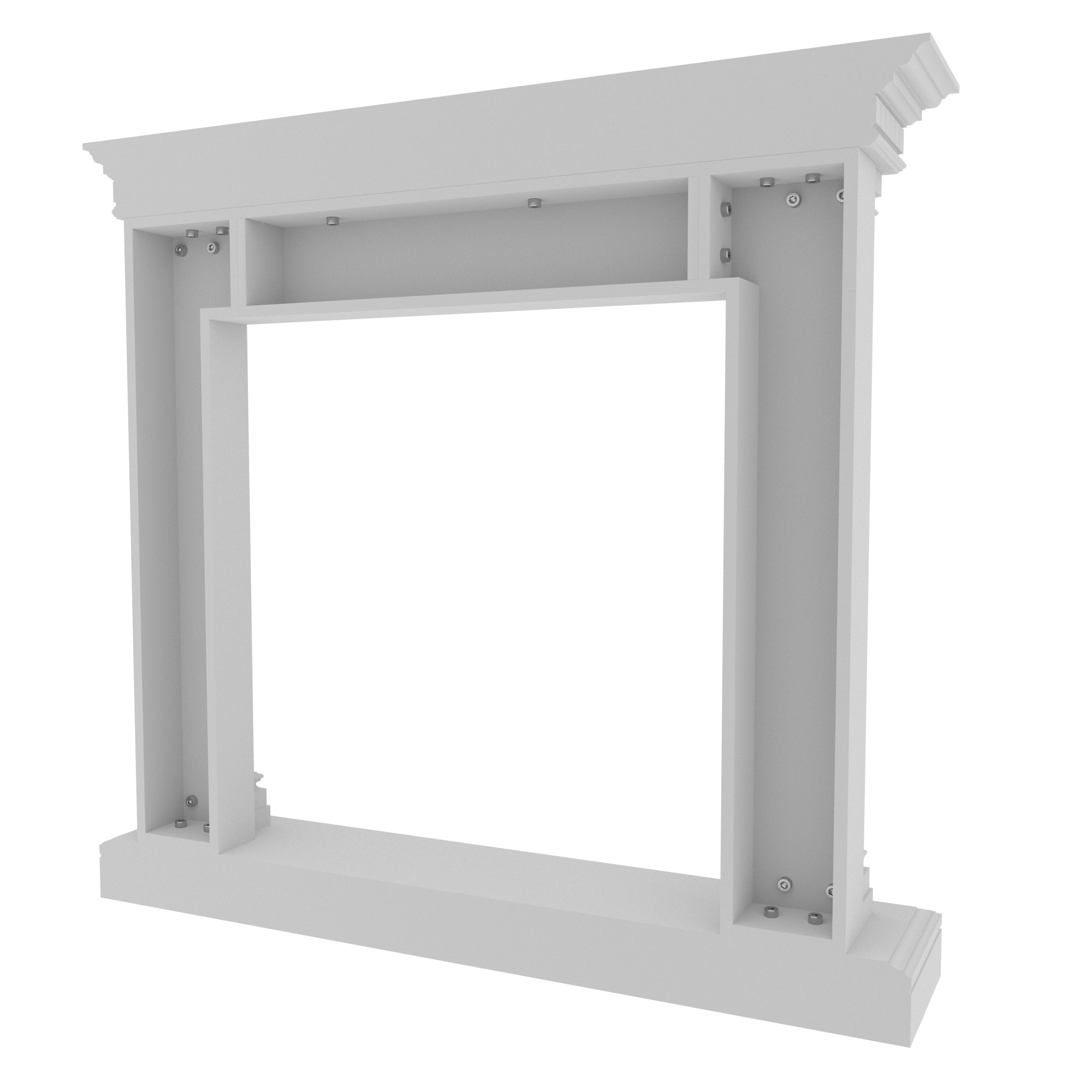 Classic Traditional Fireplace Mantel - White Fluted Column Design Fire Mantel