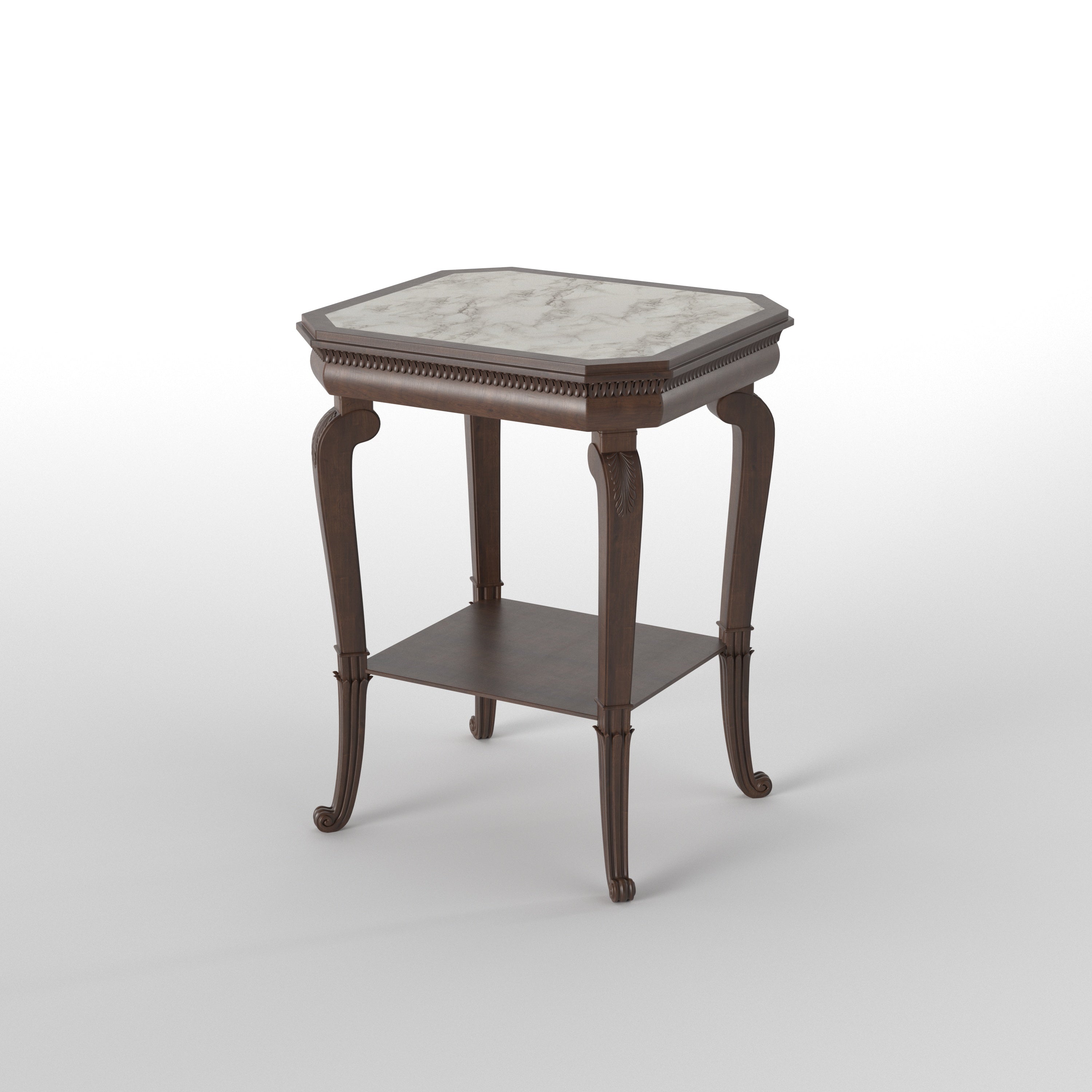 Elegant Hexagonal Accent Side Table with Lower Shelf End Table