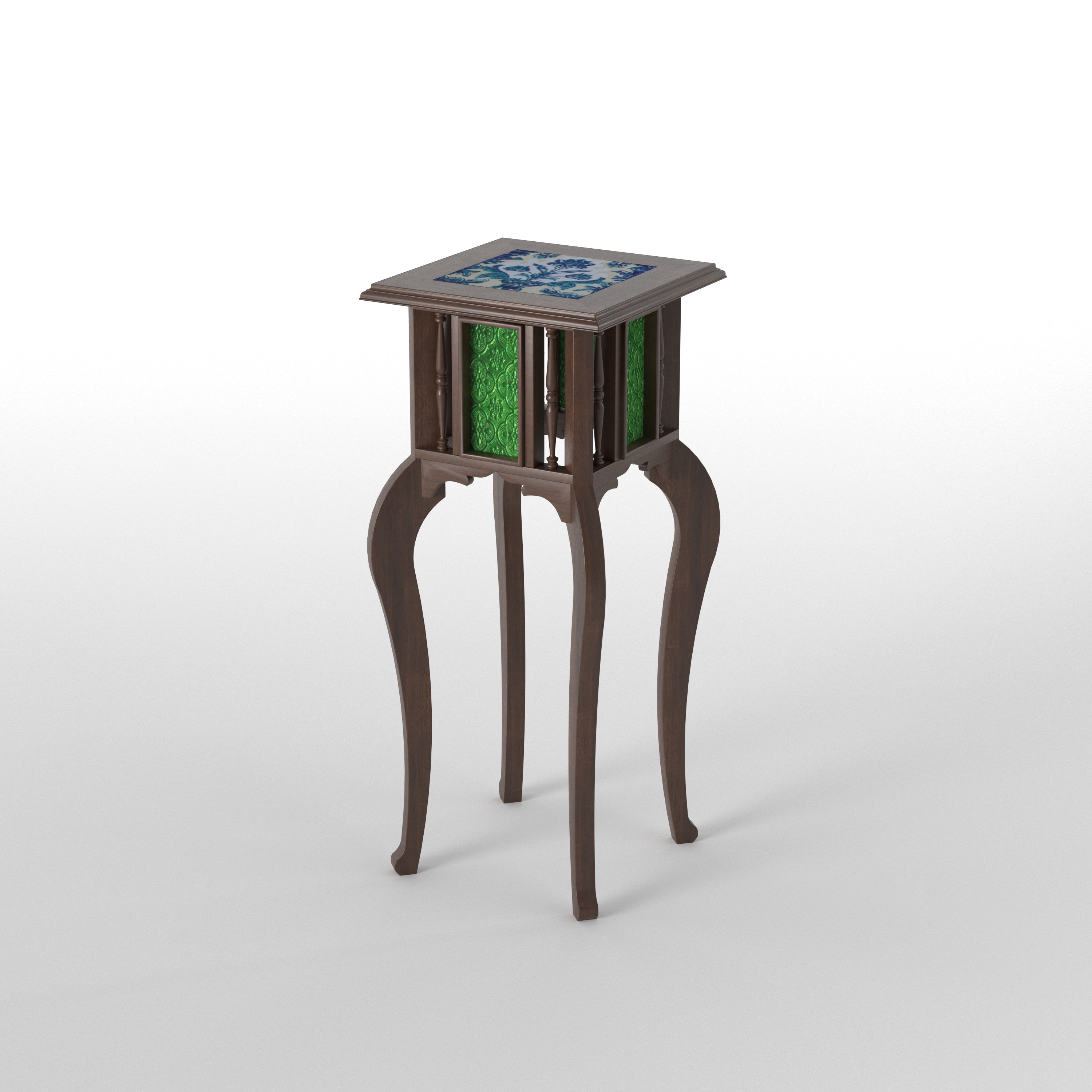 Mosaic Panel Pedestal Accent Table End Table