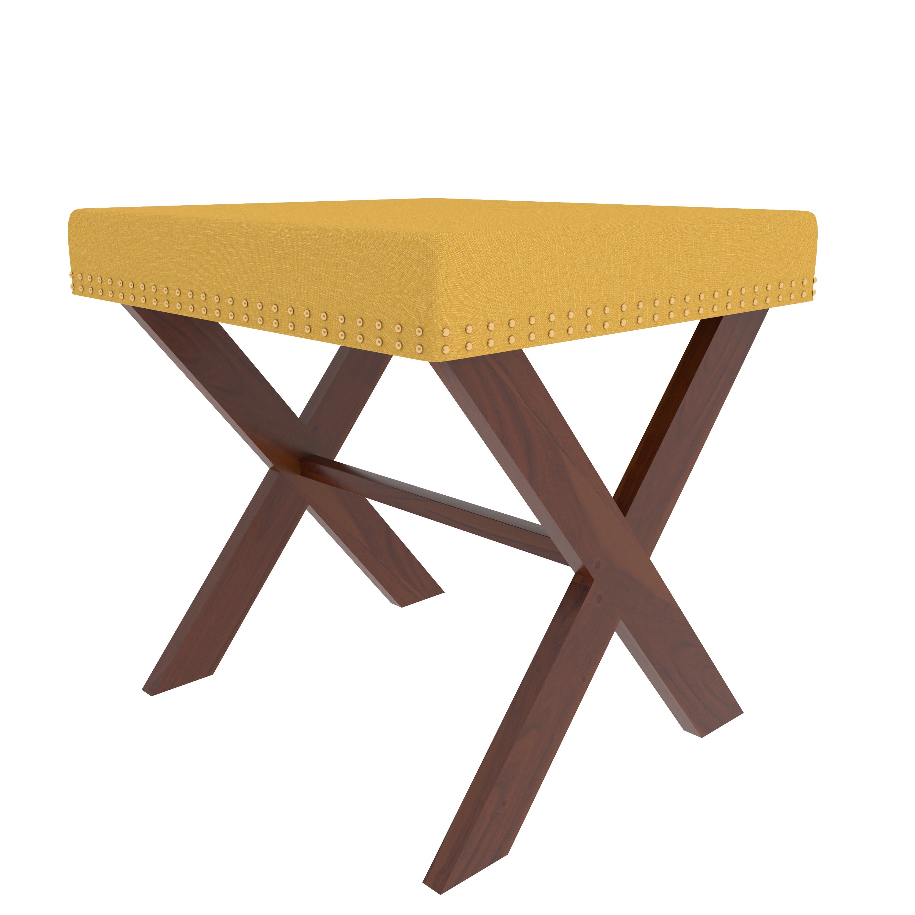 Vintage Light Yellow Finished Wooden Handmade Stool Stool