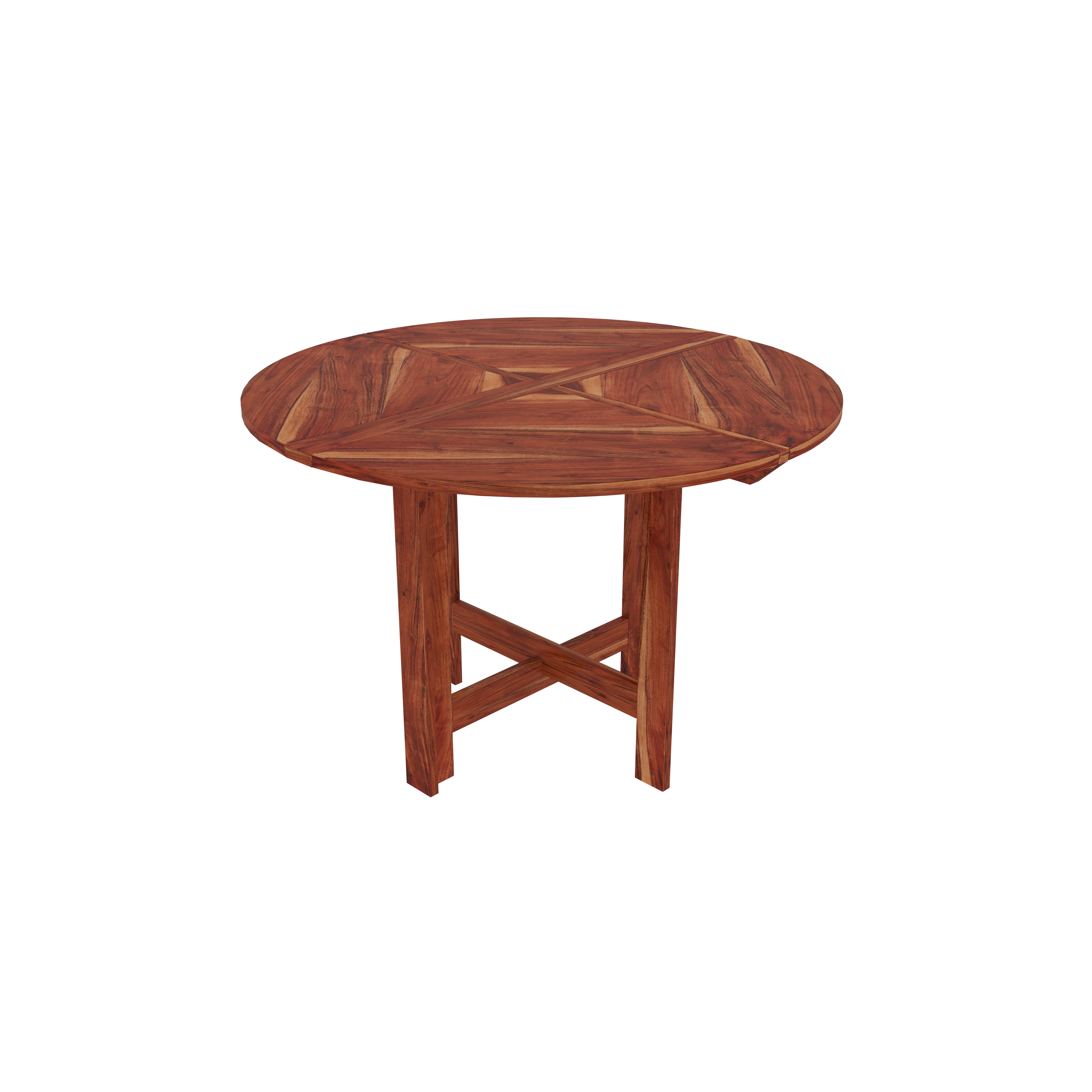 Modern Round Wooden Dining Table Set for 4 – Space-Saving Design with Stylish Chairs Dining Set