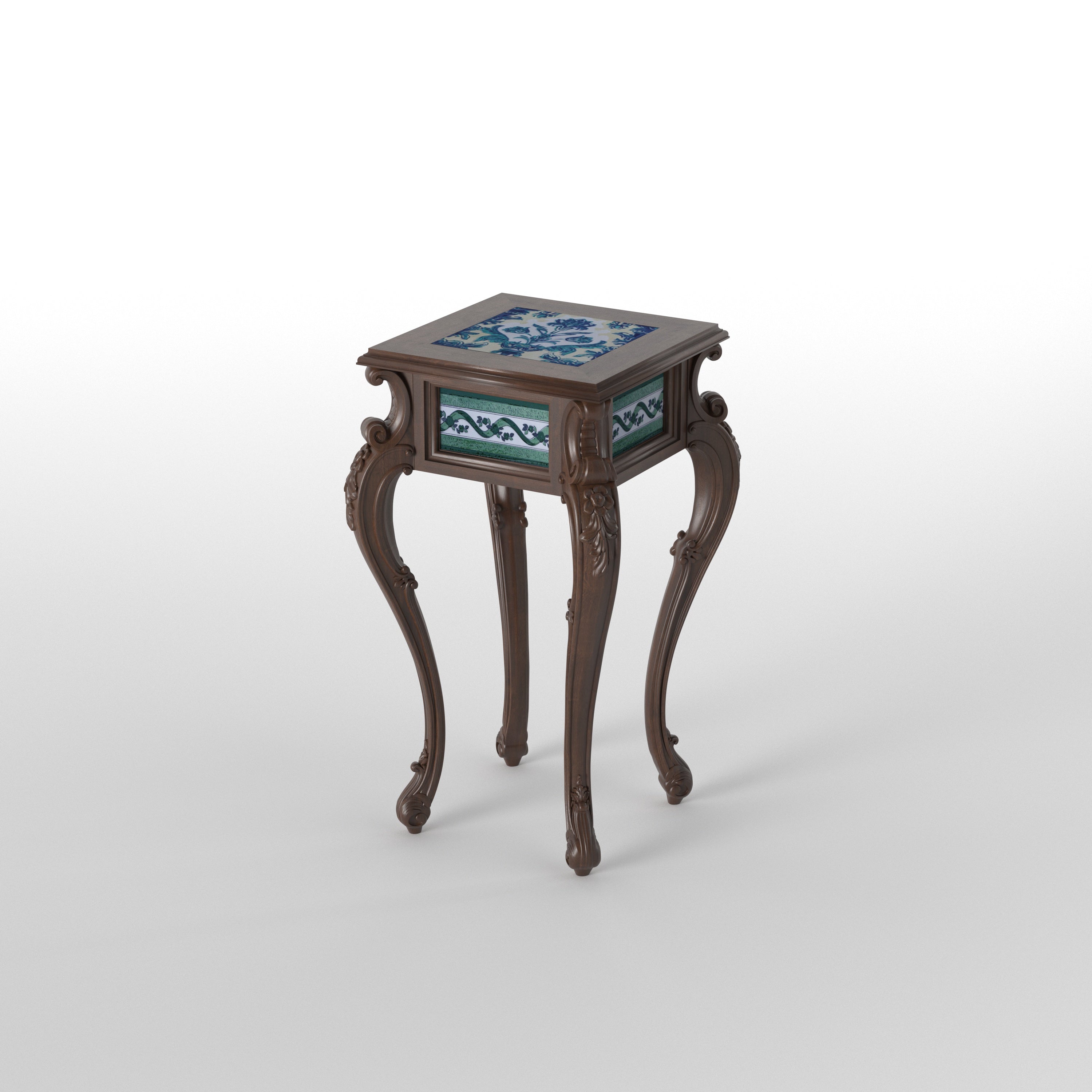 Royal Tile Inlay Accent Table End Table
