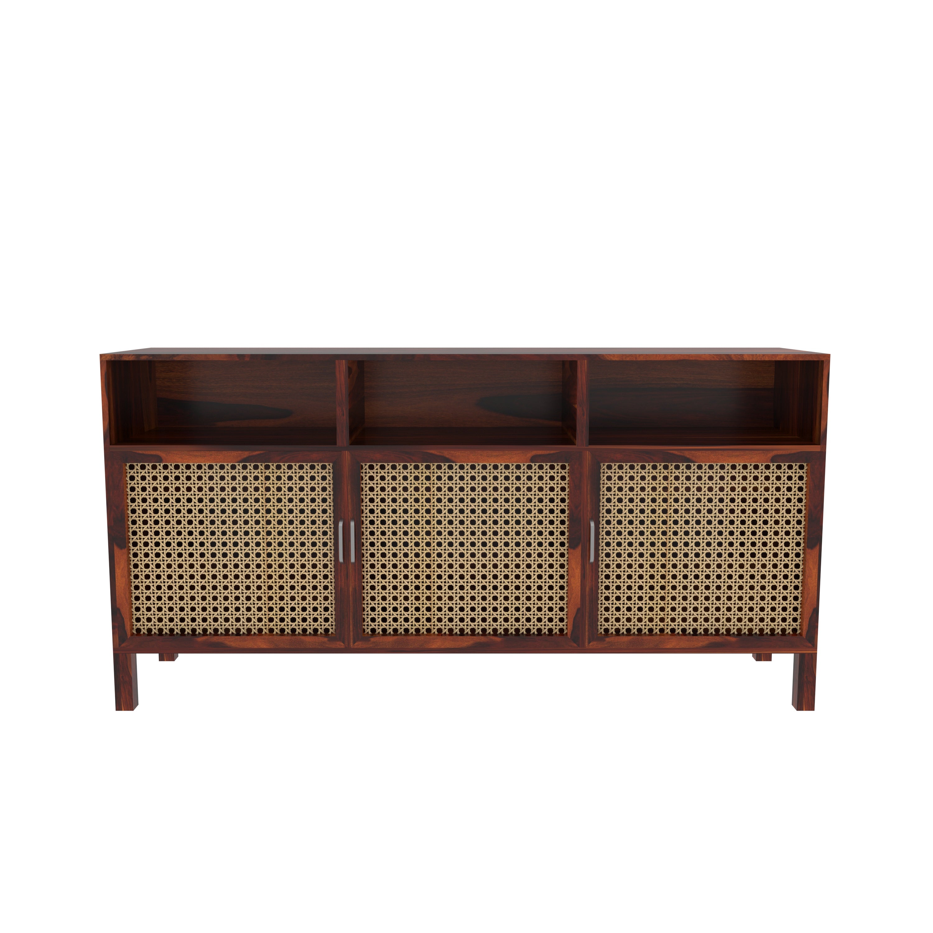 Dark Mahogany Heritage Cane Style Handmade Wooden TV Stand for Home Tv stand