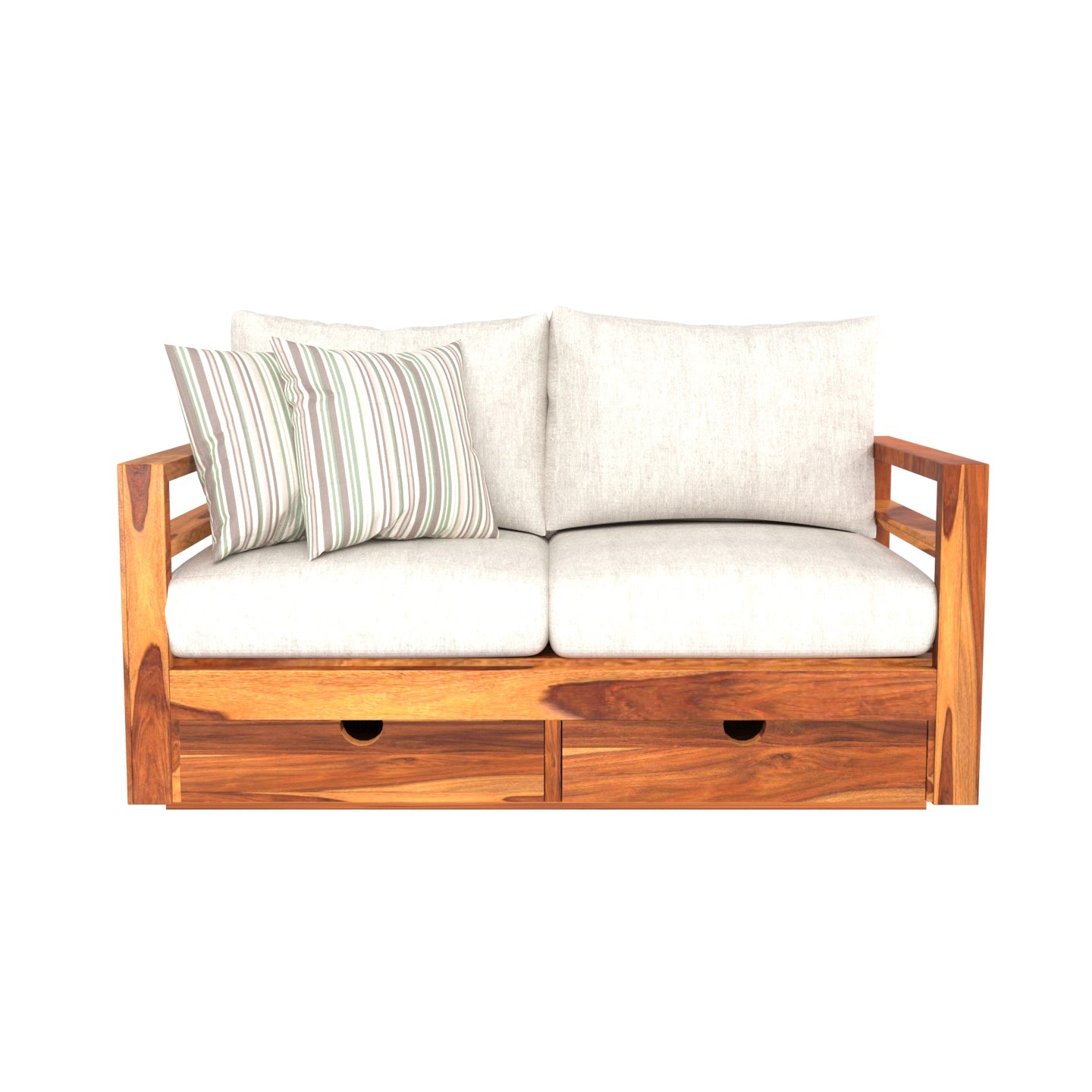 Warm White Premium 2 Seater Sofa with Storage Sofa