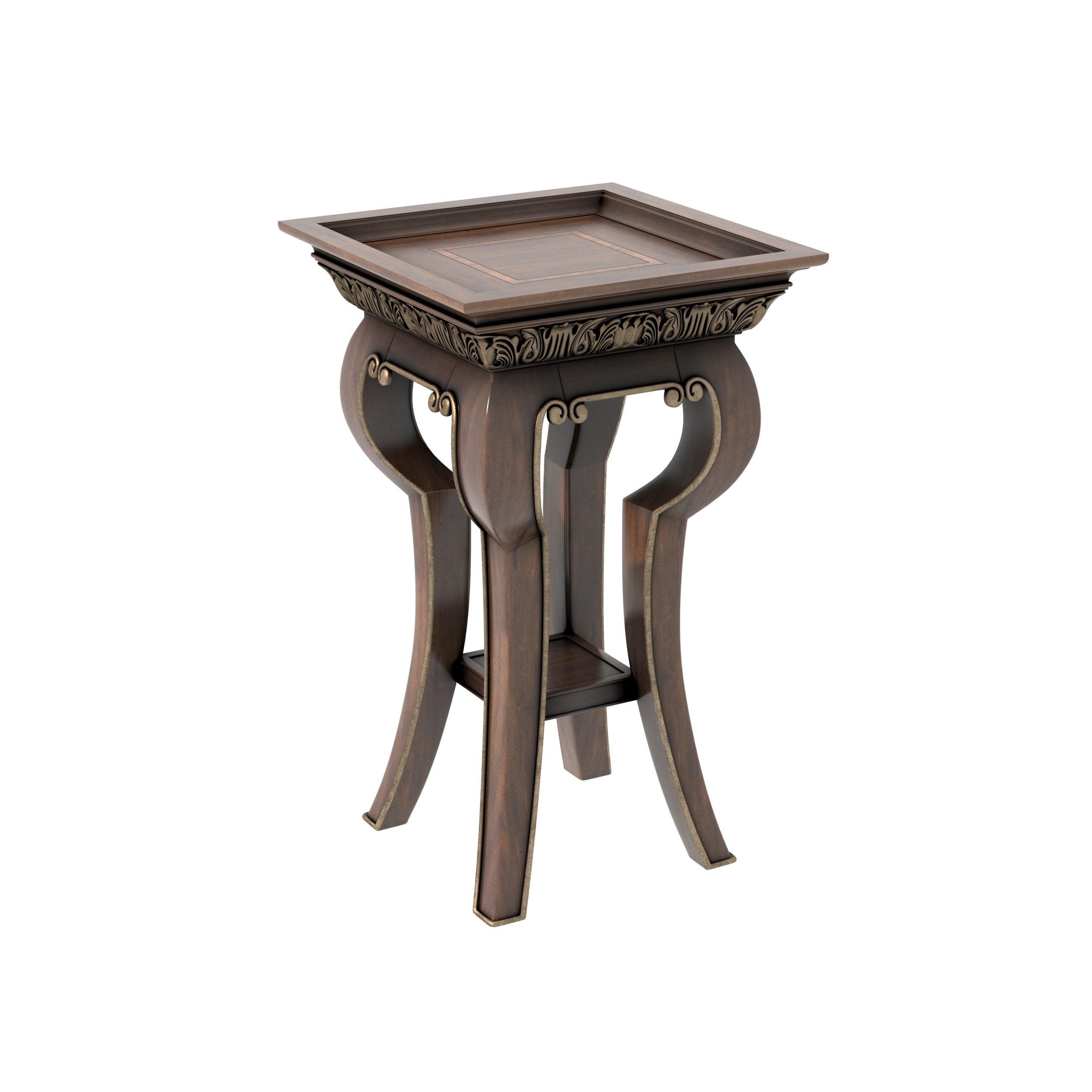Ornate Side Table with Carved Details & Cabriole Legs End Table