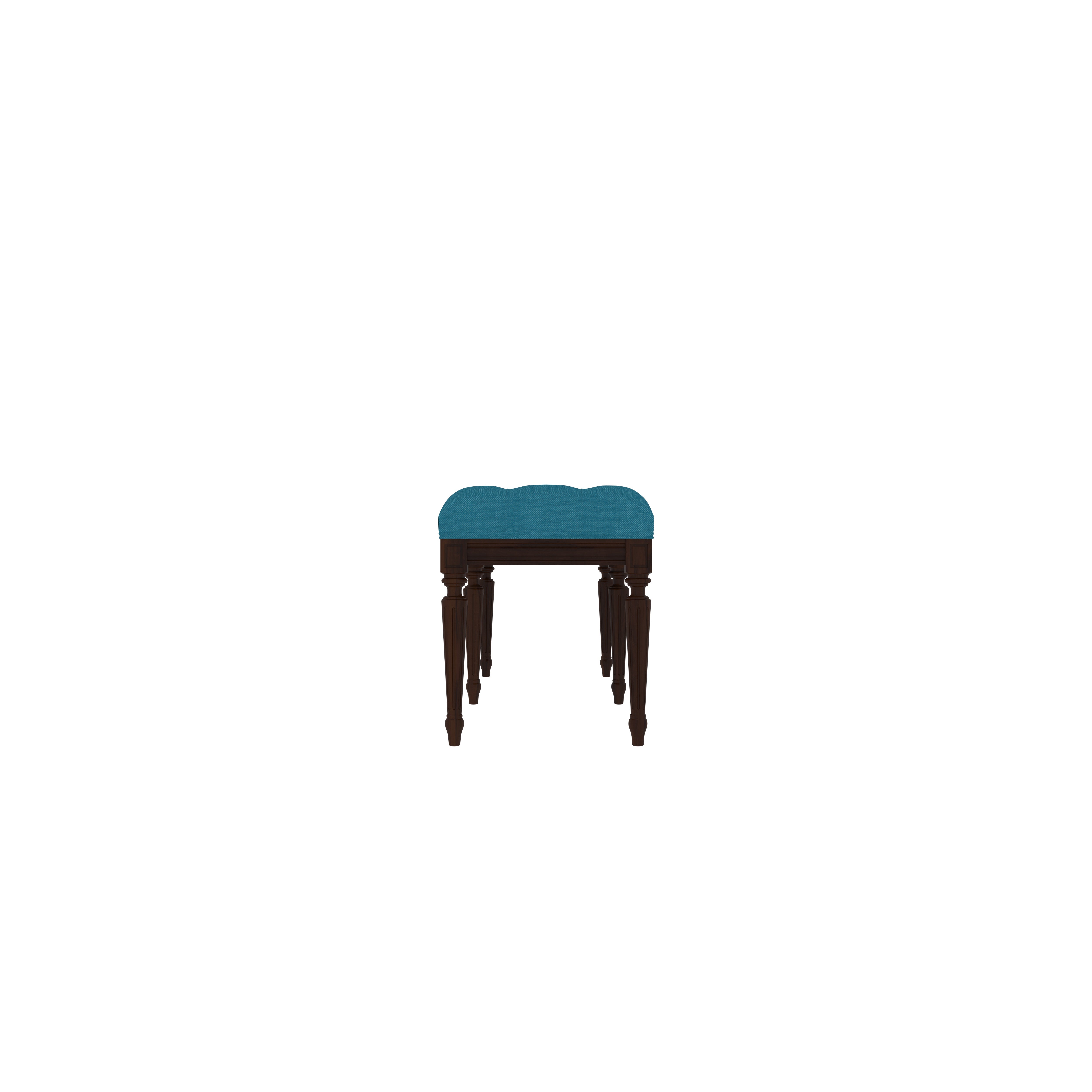 Elegant Teal Upholstered Wooden Bench Bench